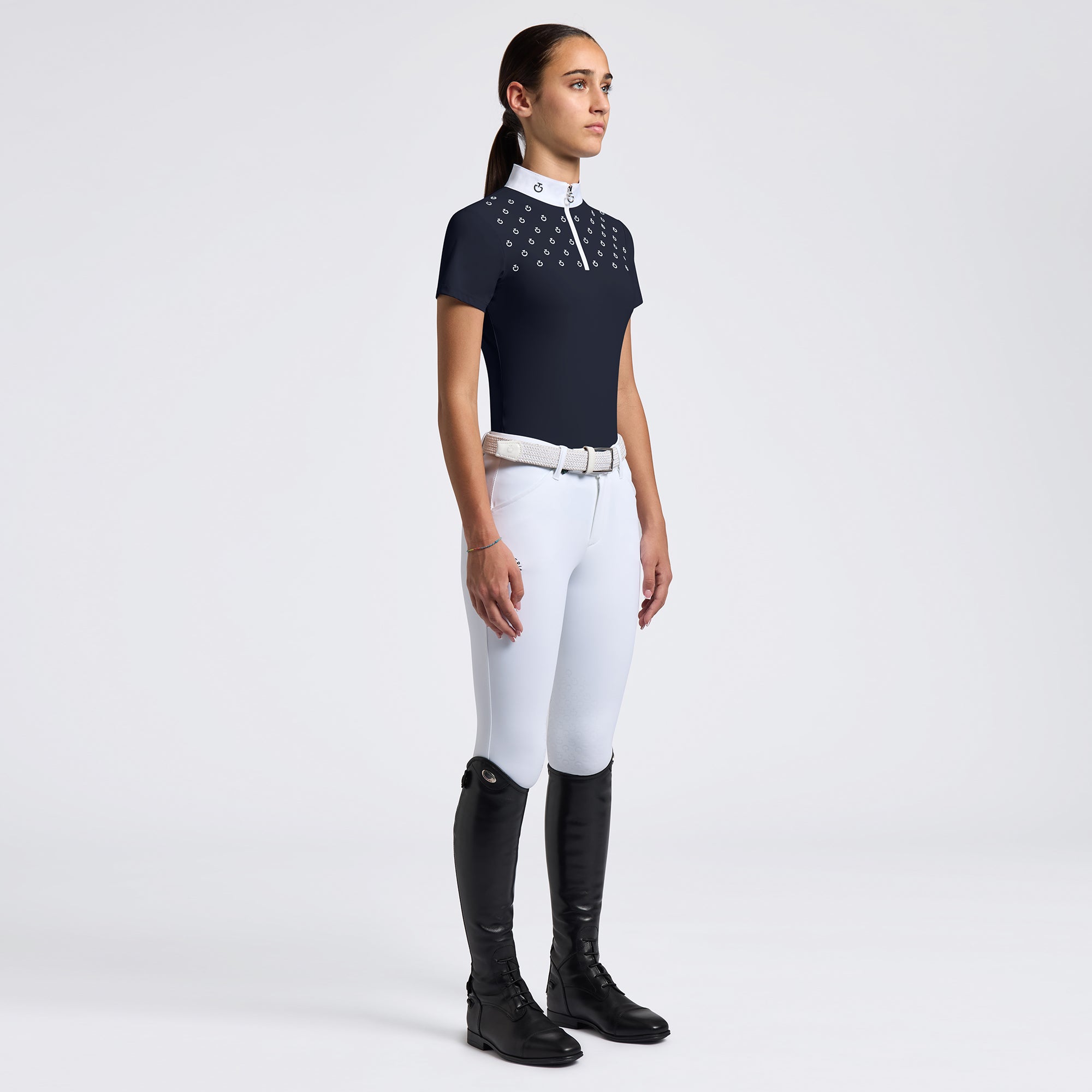 Girls CT Logo Print Show Shirt | Short Sleeves | Navy