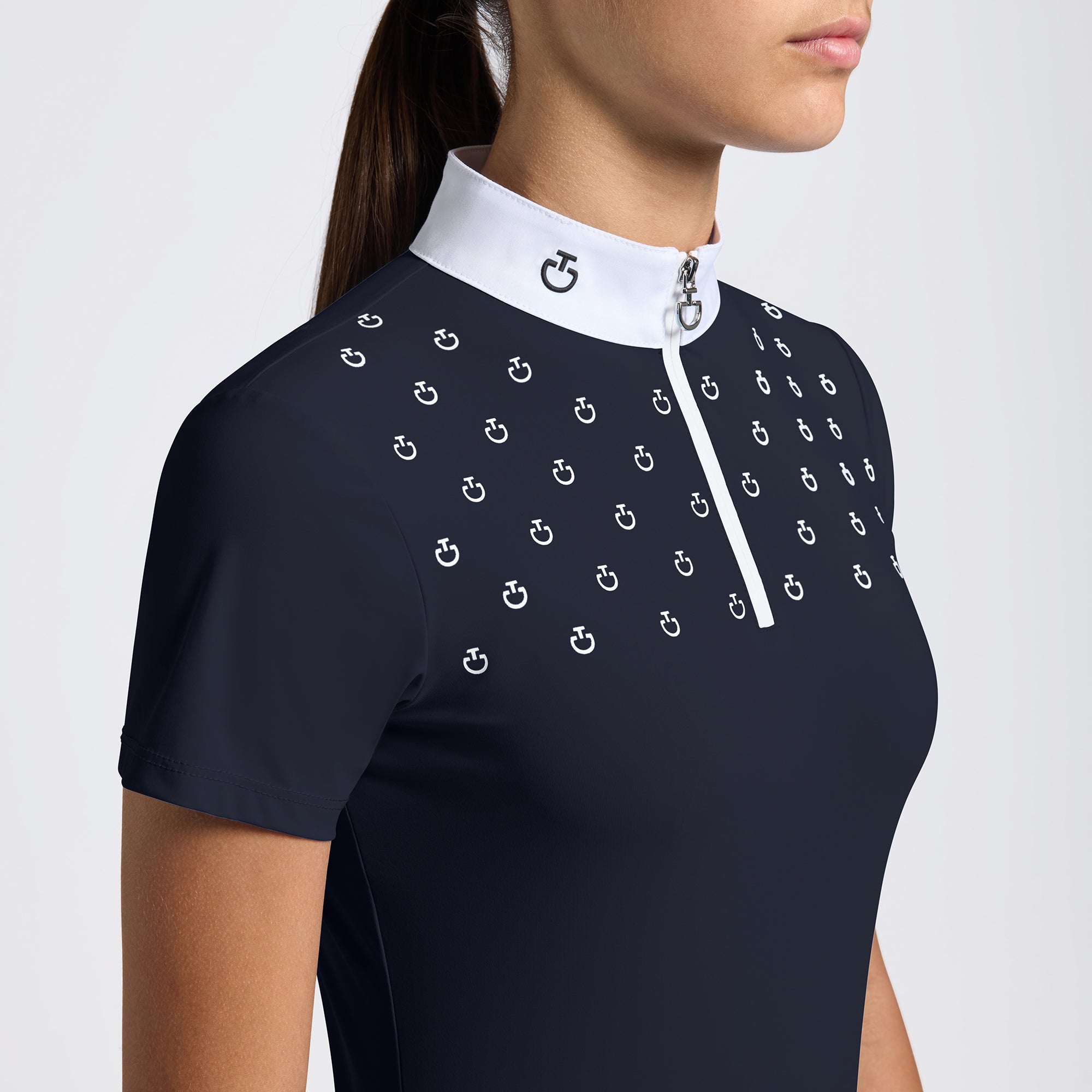 Girls CT Logo Print Show Shirt | Short Sleeves | Navy