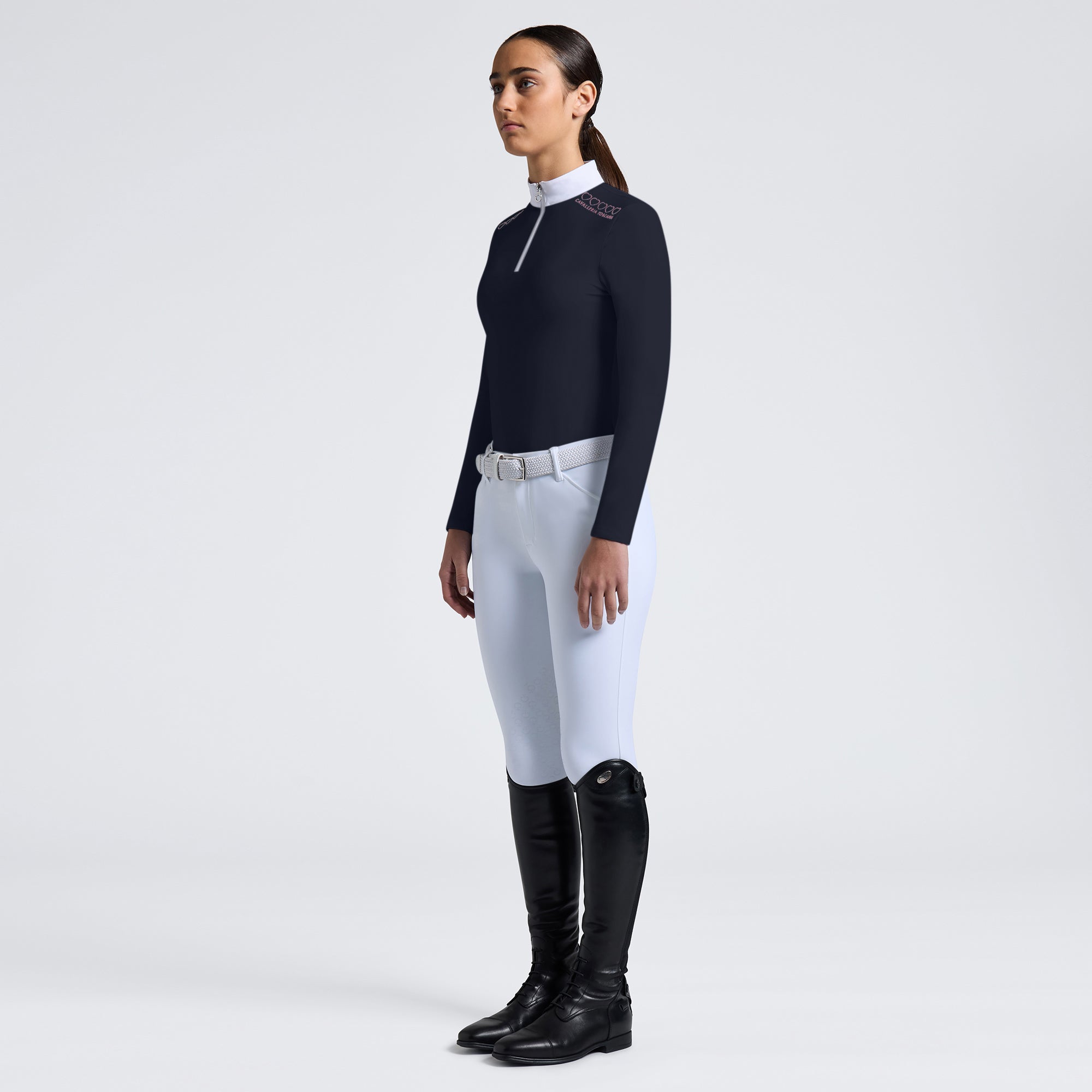 Girls CT Jersey Heart Logo Print Show Shirt | Long Sleeve | Navy