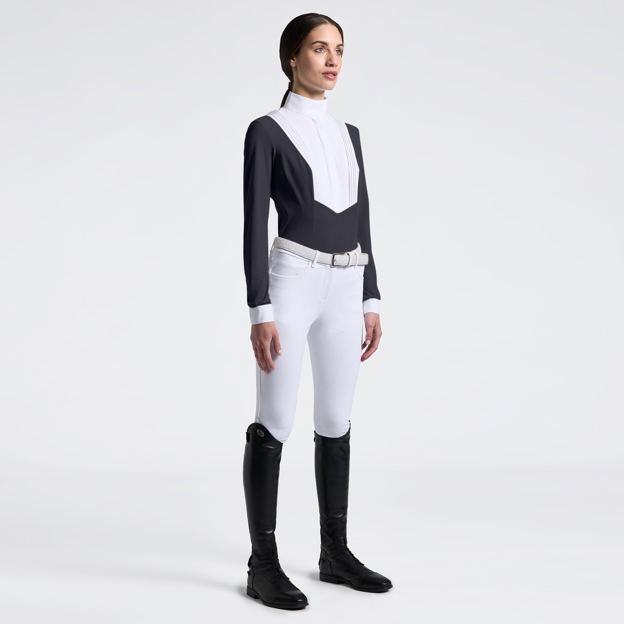 Ladies American Show Shirt | Long Sleeves | Charcoal