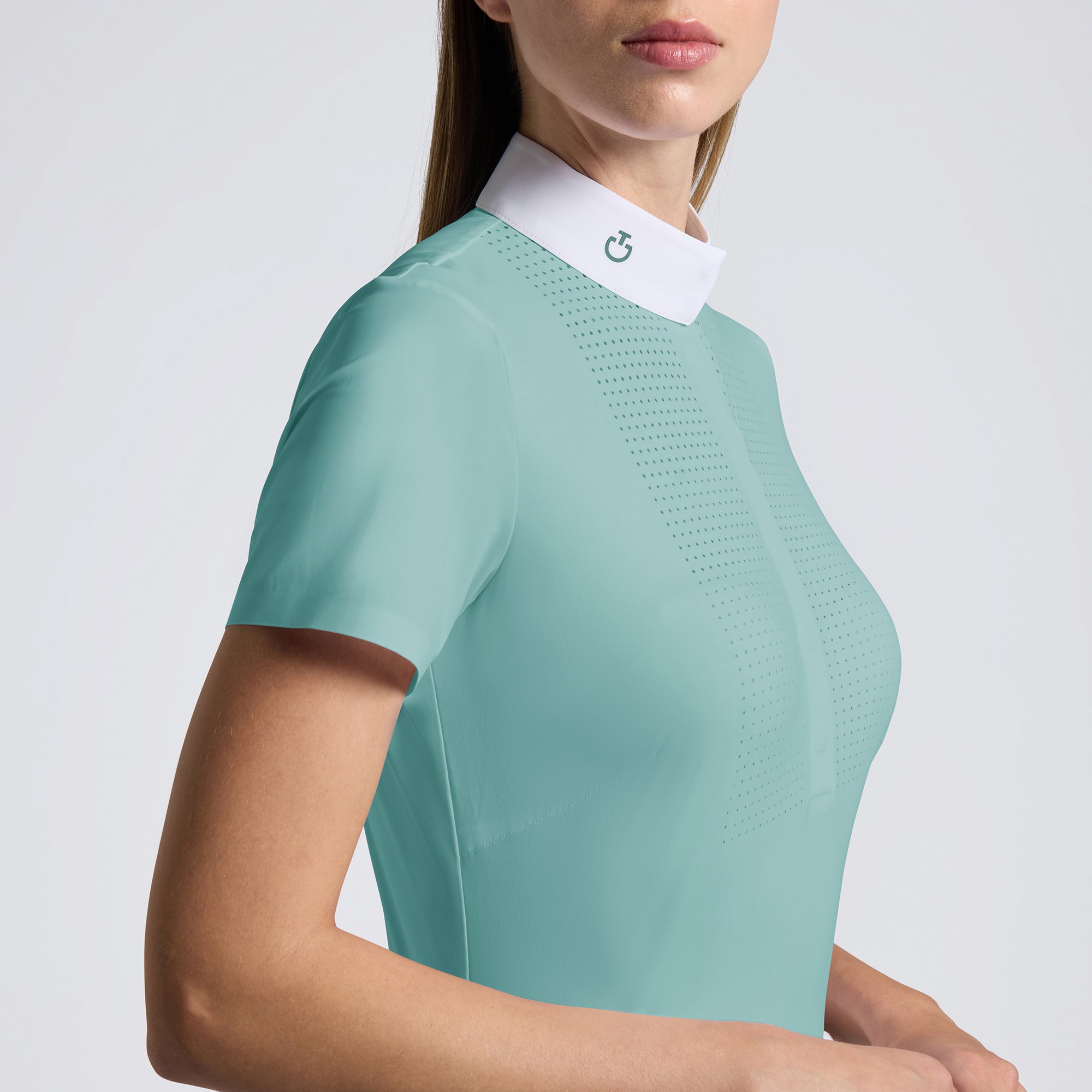 Ladies CT Heat Sealed Perforated Bib Show Shirt | Short Sleeves | Mint