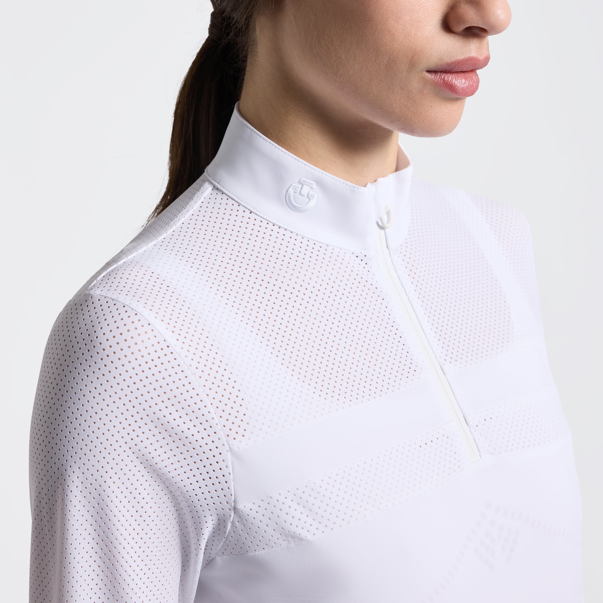 Ladies CT Perforated Show Shirt | Long Sleeves | White