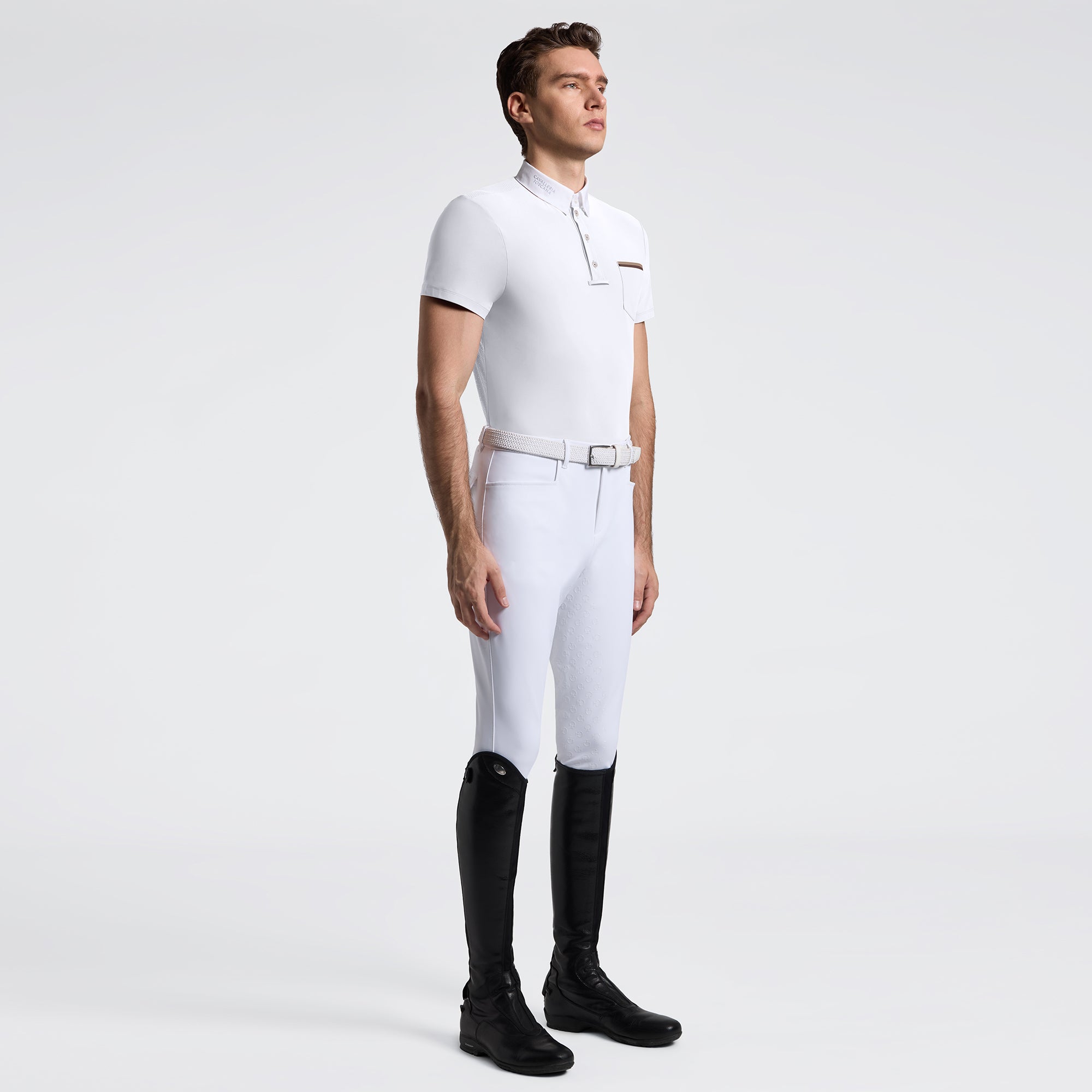 Mens CT Jersey Show Shirt With Pocket | Short Sleeves | White