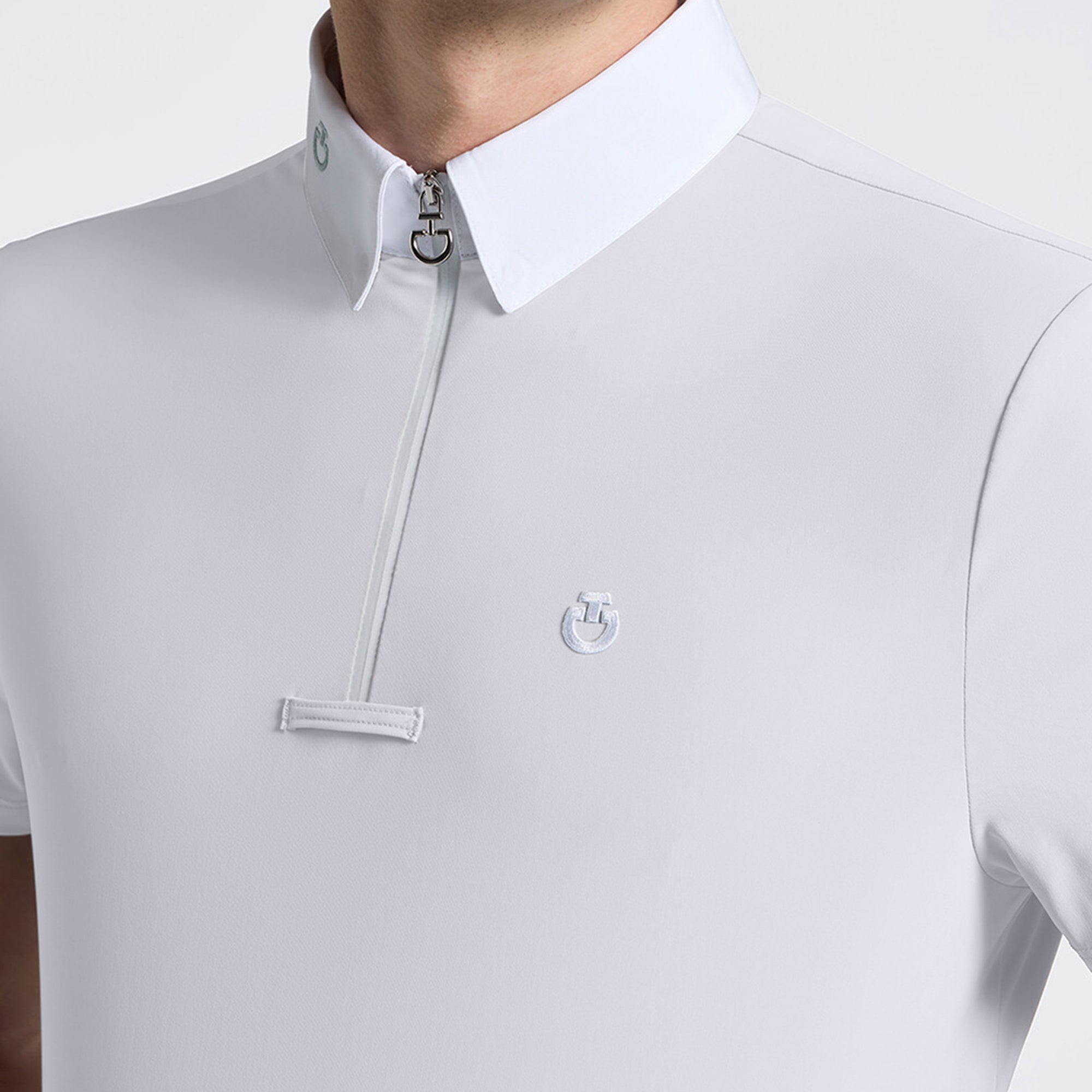 Mens CT Jersey Zip Show Shirt | Short Sleeves | White