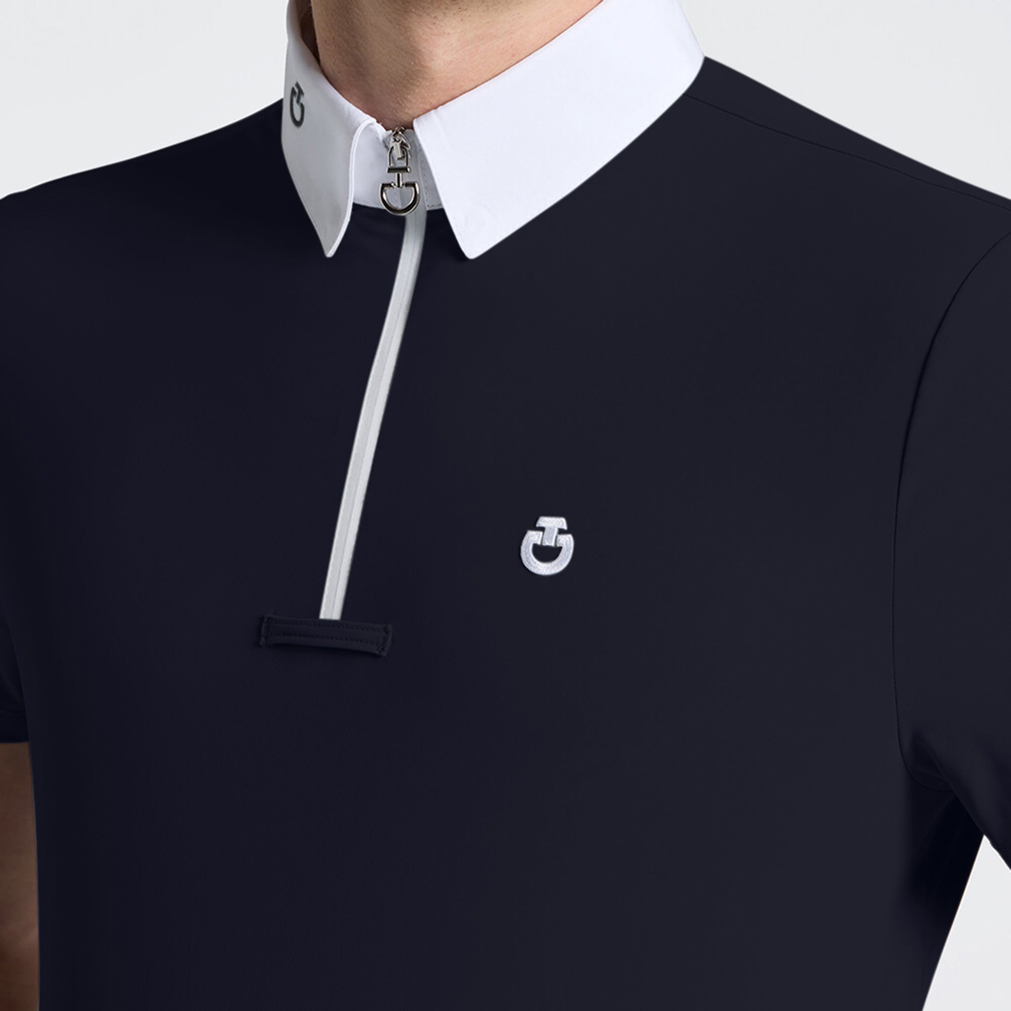 Mens CT Jersey Zip Show Shirt | Short Sleeves | Navy