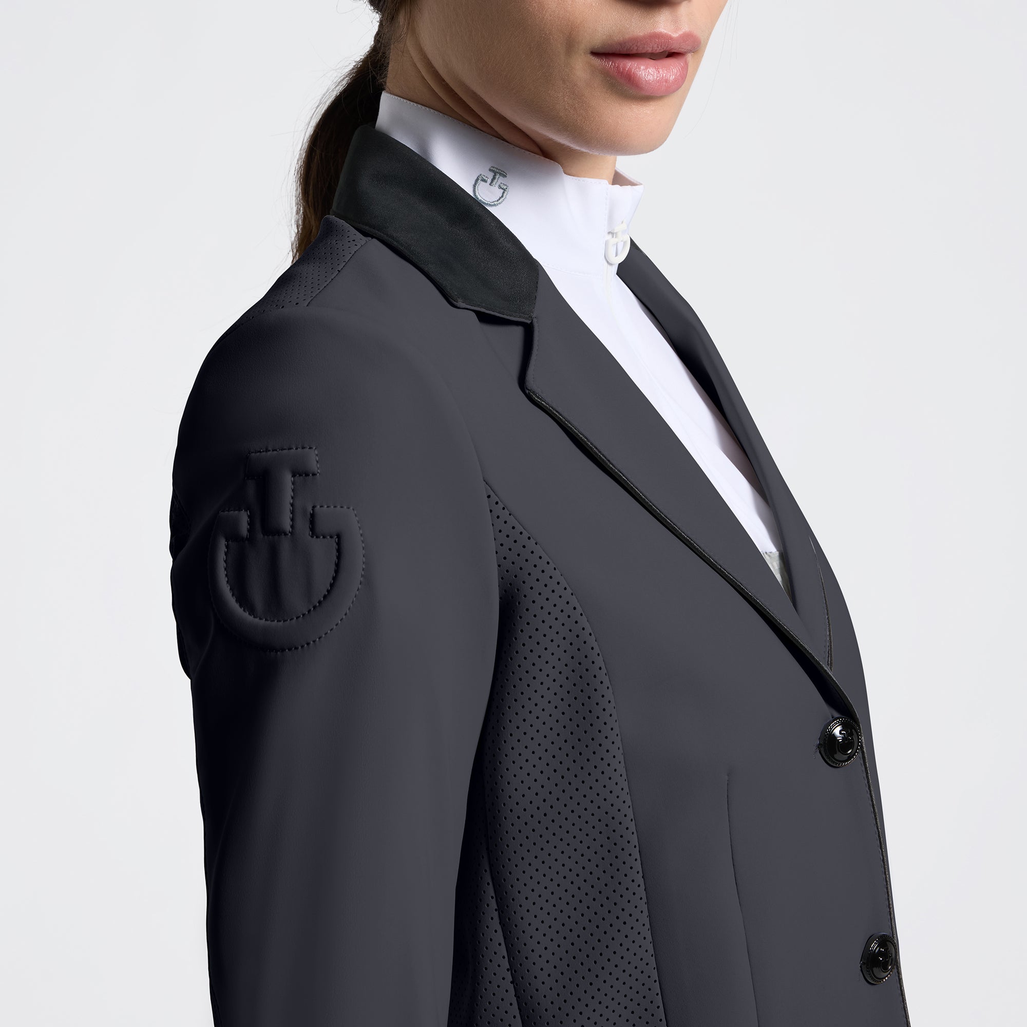 Ladies GP Perforated Riding Jacket | Charcoal