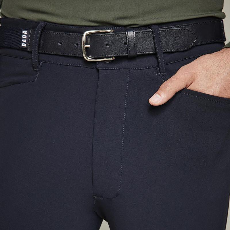 Mens Jaro Leather Belt | Navy