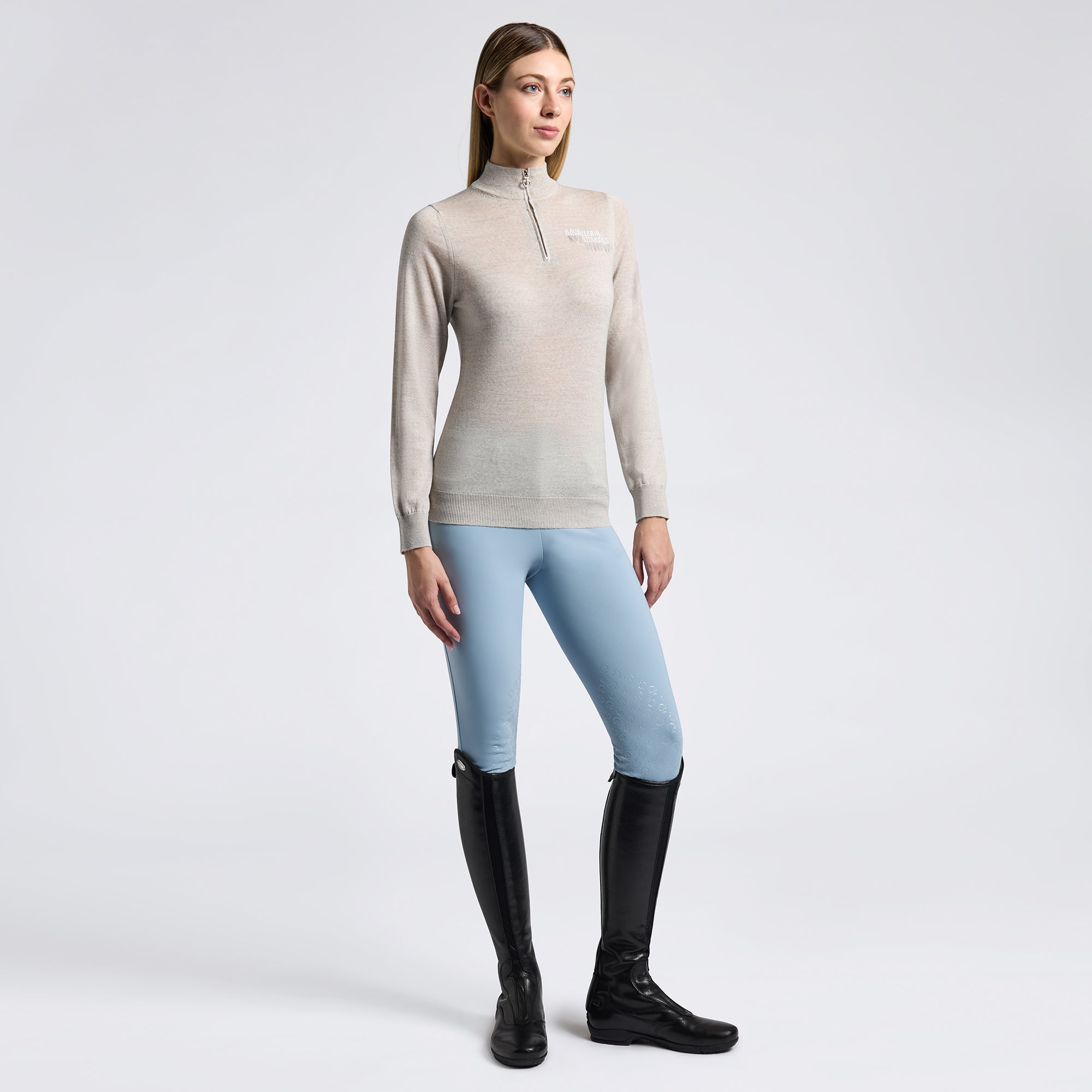 Ladies CT Merinos Half Zip Turtleneck | Grey