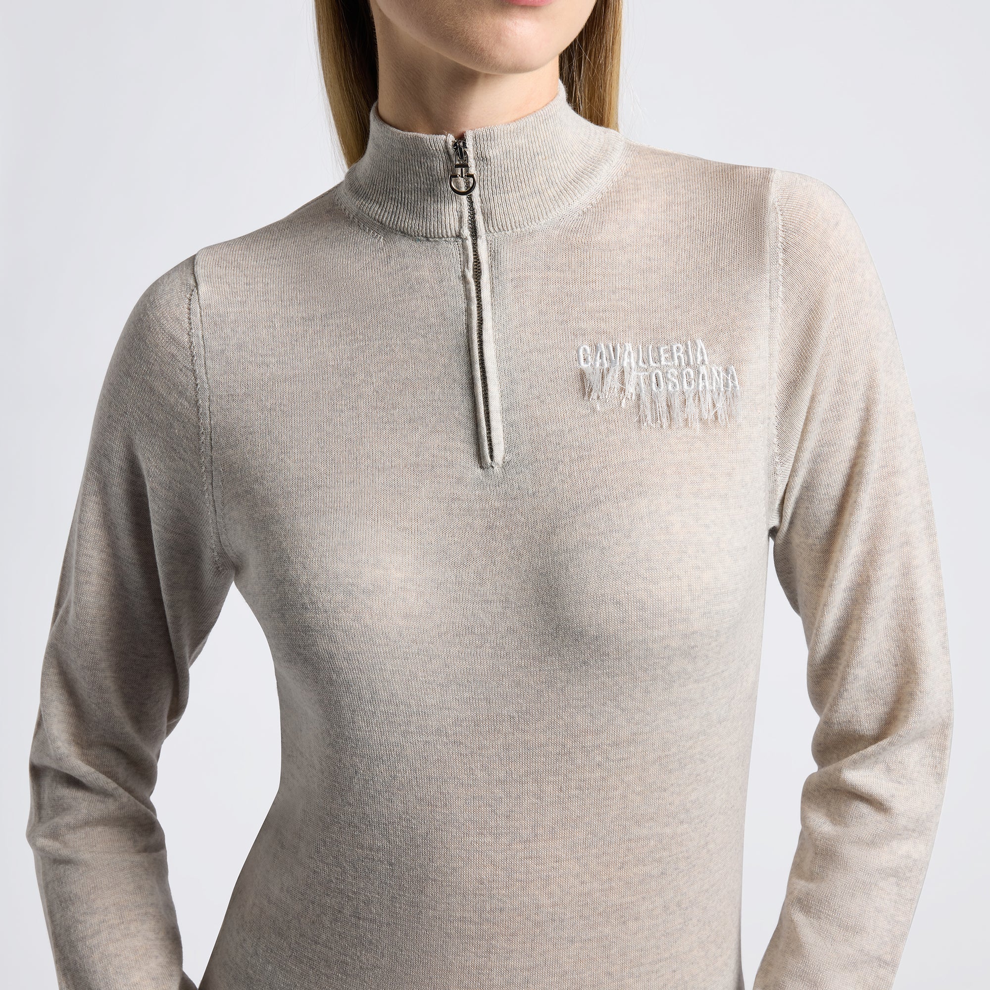 Ladies CT Merinos Half Zip Turtleneck | Grey