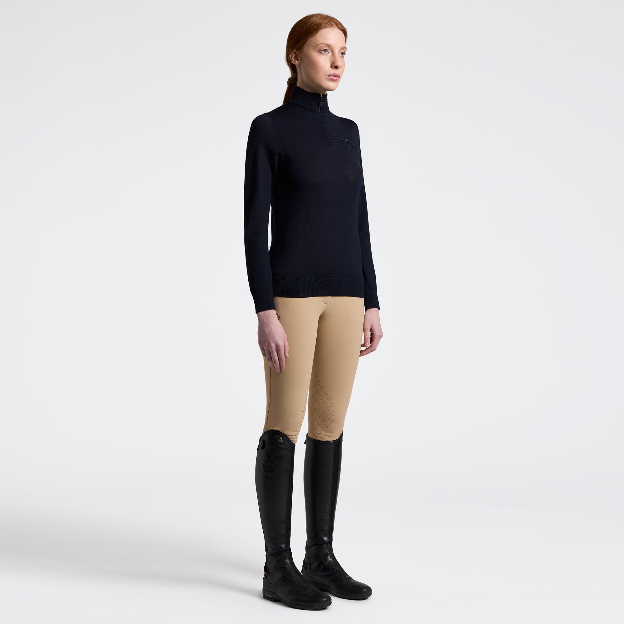 Ladies CT Half Zip Turtleneck Sweater | Navy