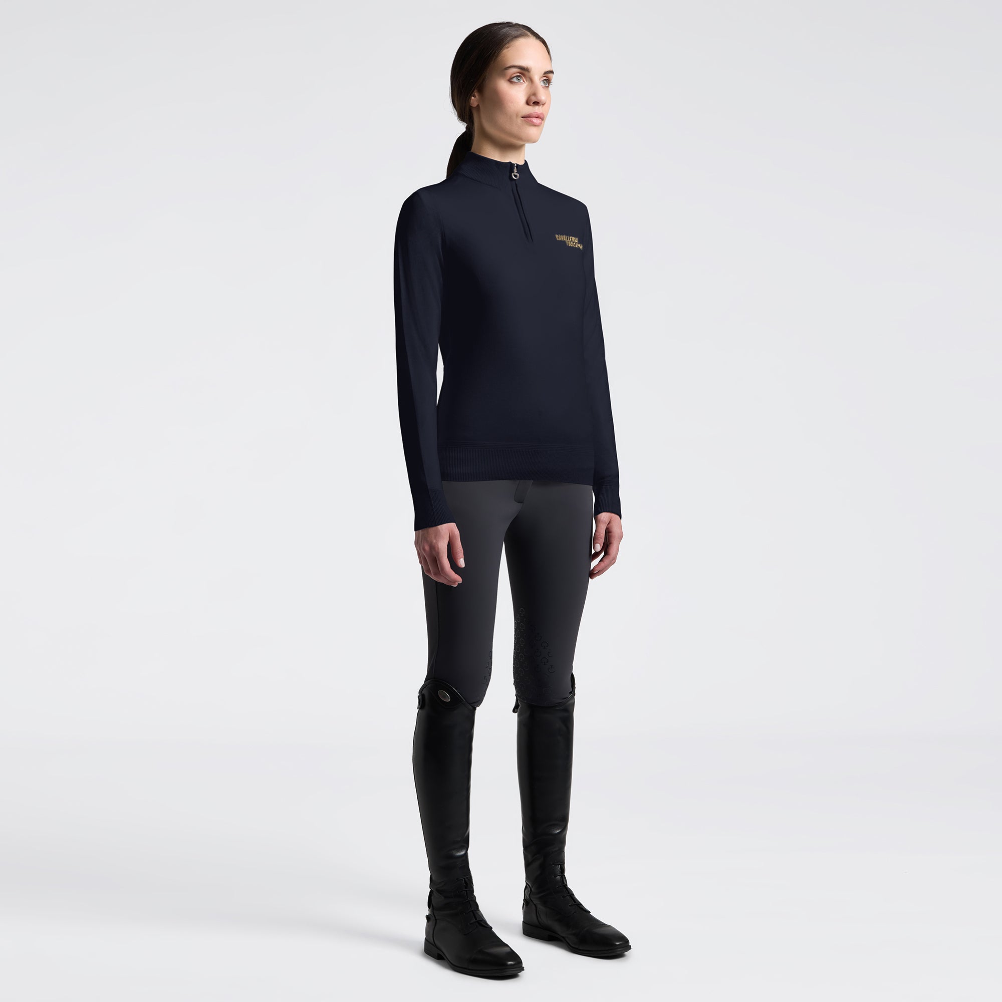 Ladies CT Merinos Half Zip Turtleneck Sweater | Charcoal