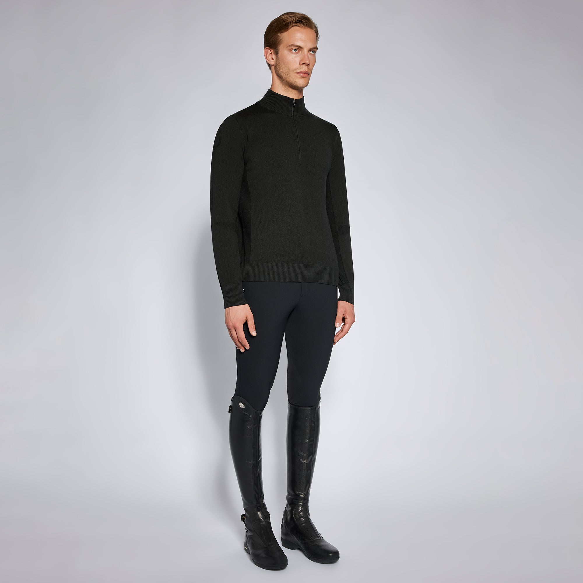 Mens Revo Sport Knit Half Zip Sweater - Black (LAST ONE - LARGE)