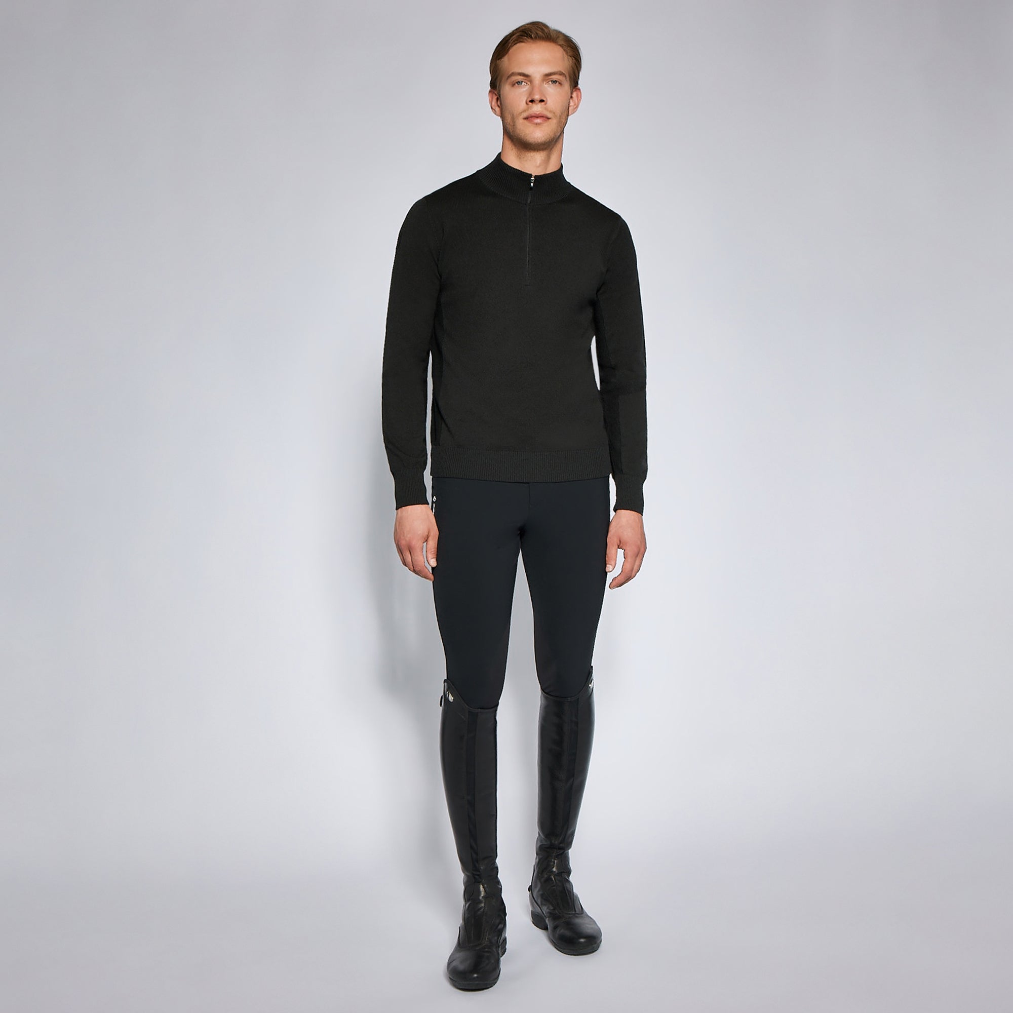 Mens Revo Sport Knit Half Zip Sweater - Black (LAST ONE - LARGE)