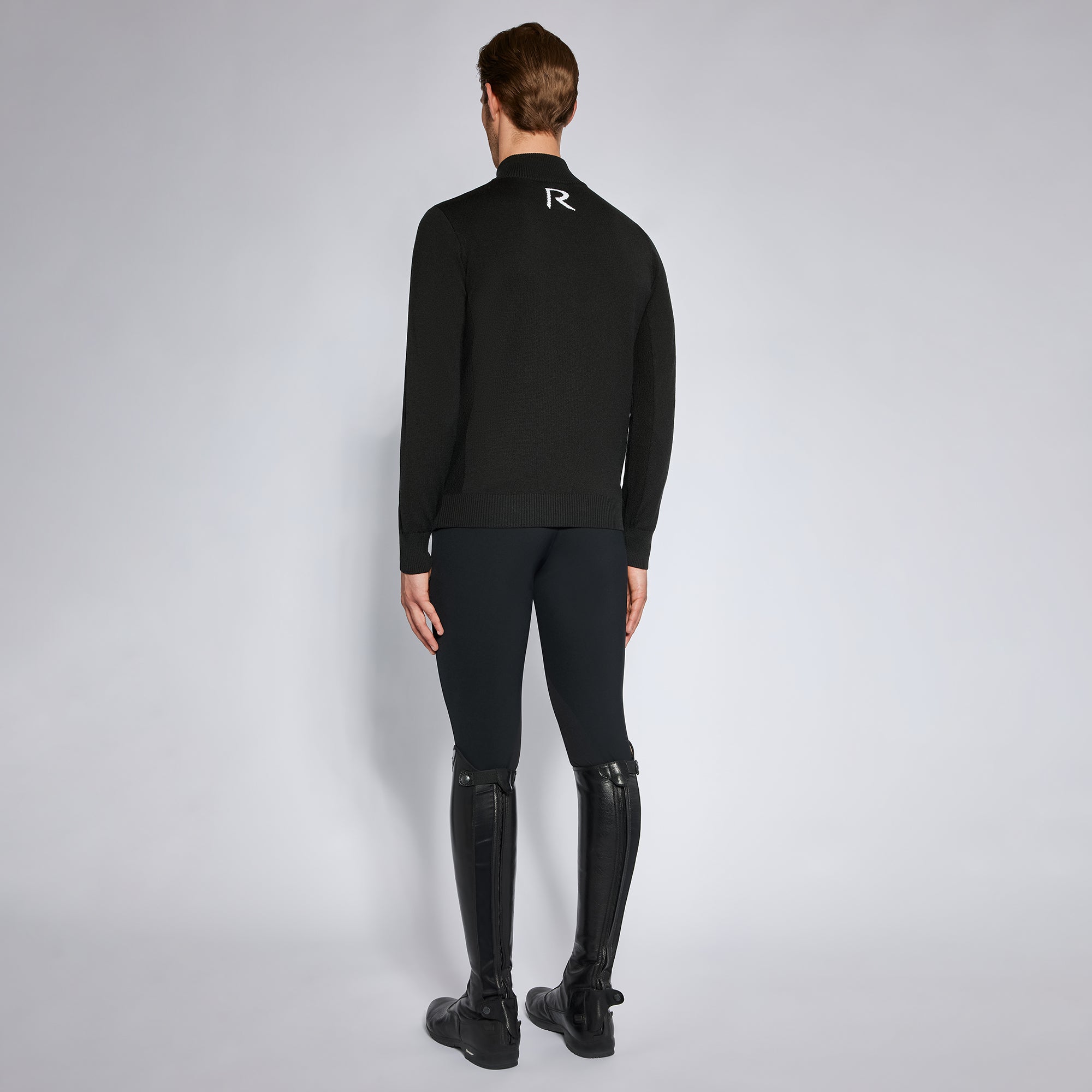 Mens Revo Sport Knit Half Zip Sweater - Black (LAST ONE - LARGE)