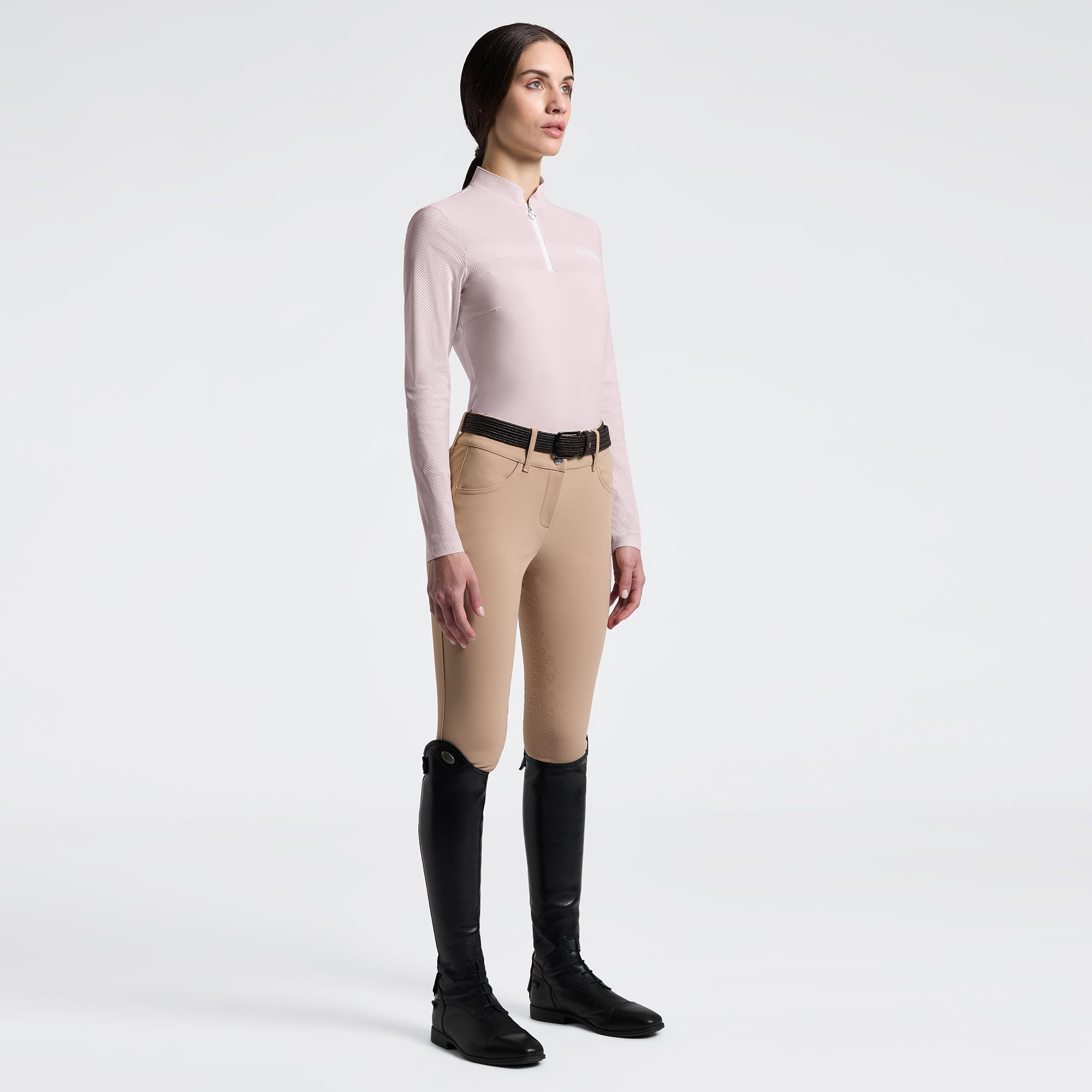 Ladies CT Perforated Insert Training Polo | Long Sleeves | Violet Ice