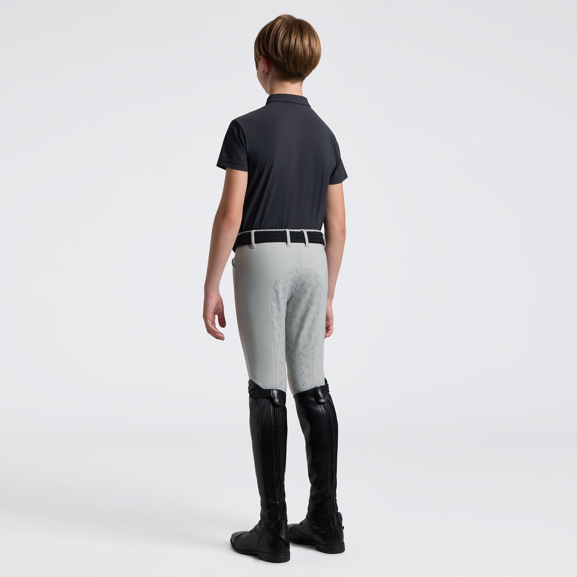 Boys CT Micro Perforated Training Polo | Charcoal