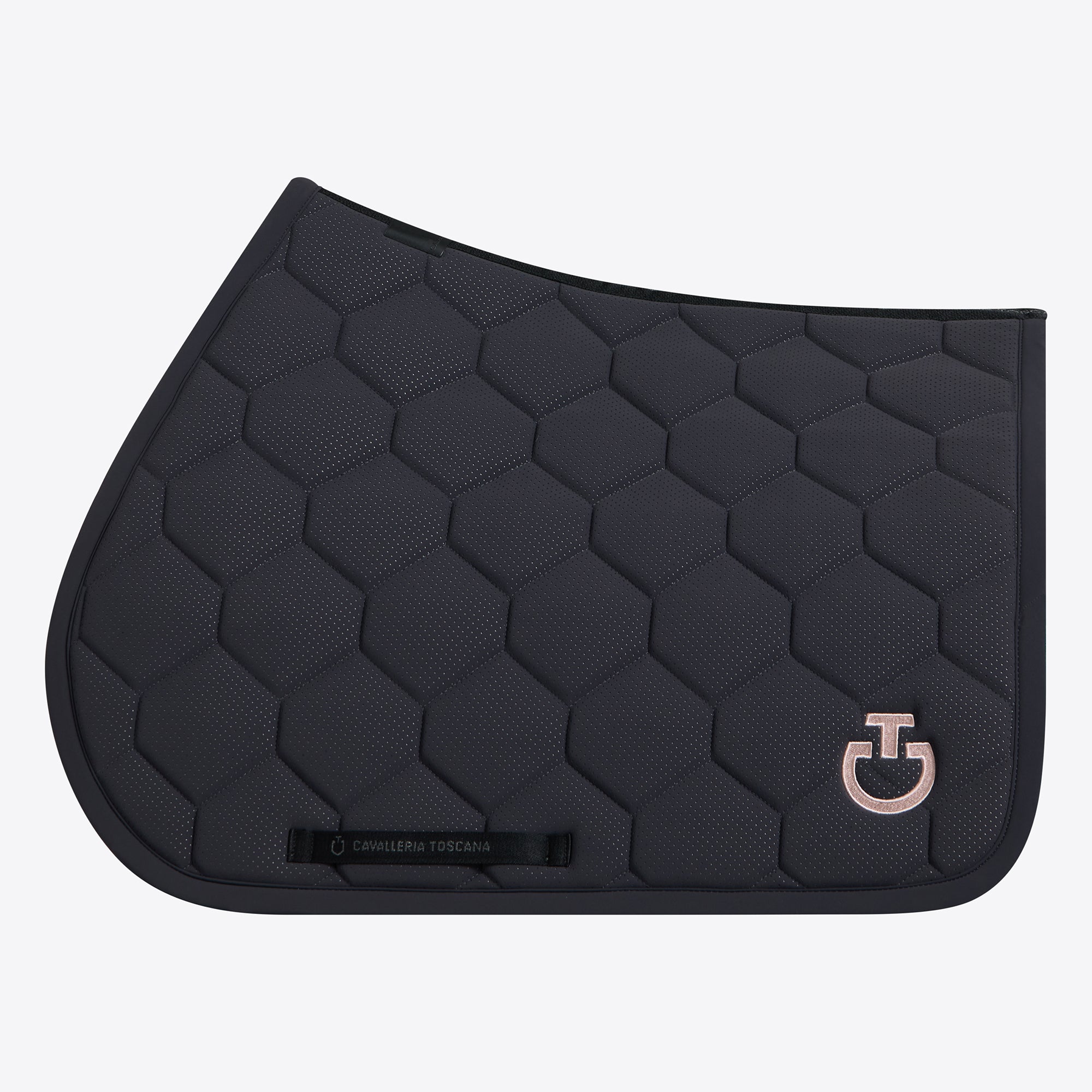 Quilted Jersey Perforated Jumping Saddle Pad | Charcoal