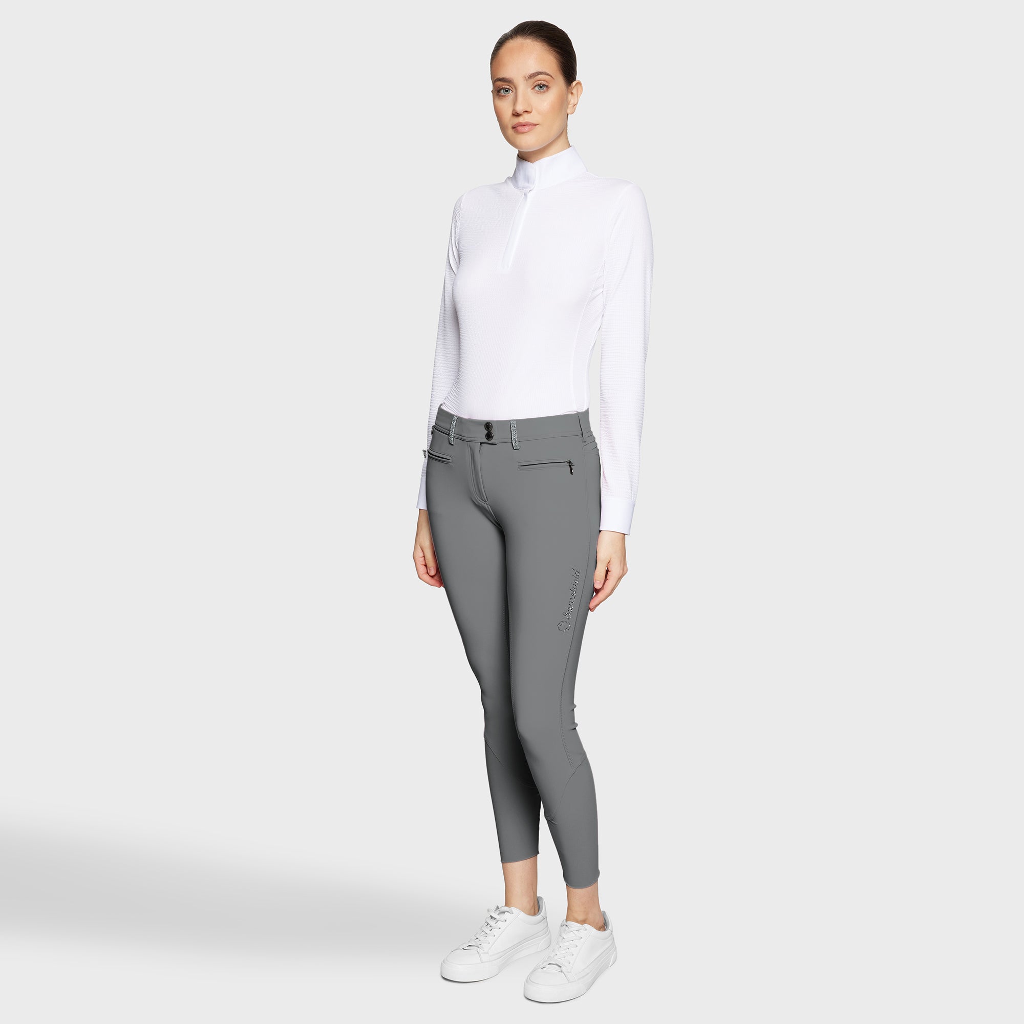 Ladies Adele Breeches | Medium Rise | Knee Grip | Grey