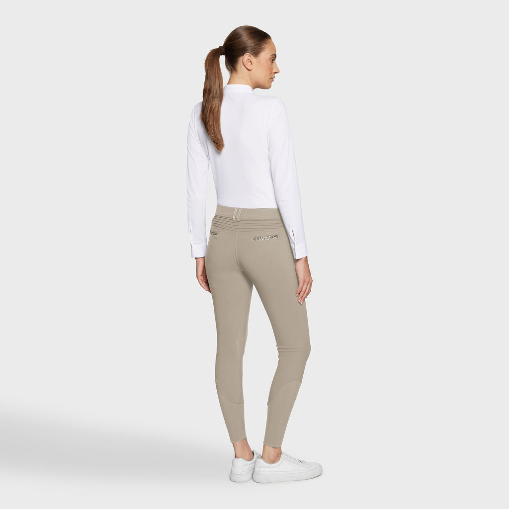 Ladies Adele Premium Breeches | Medium Rise | Knee Grip | Sand