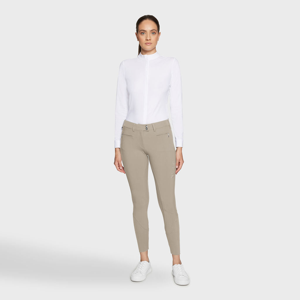 Ladies Adele Premium Breeches | Medium Rise | Knee Grip | Sand