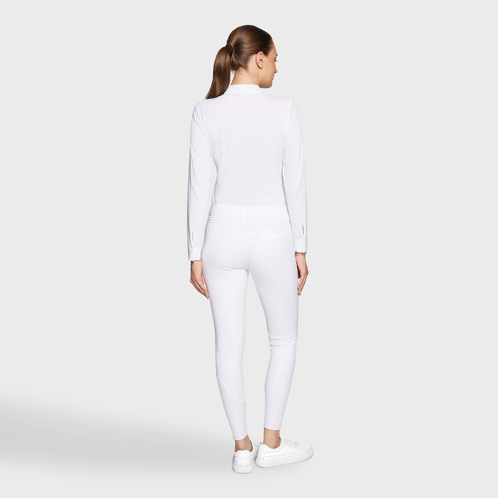 Ladies Adele Premium Breeches | Medium Rise | Knee Grip | White