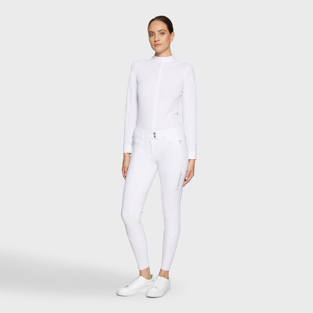 Ladies Adele Premium Breeches | Medium Rise | Knee Grip | White
