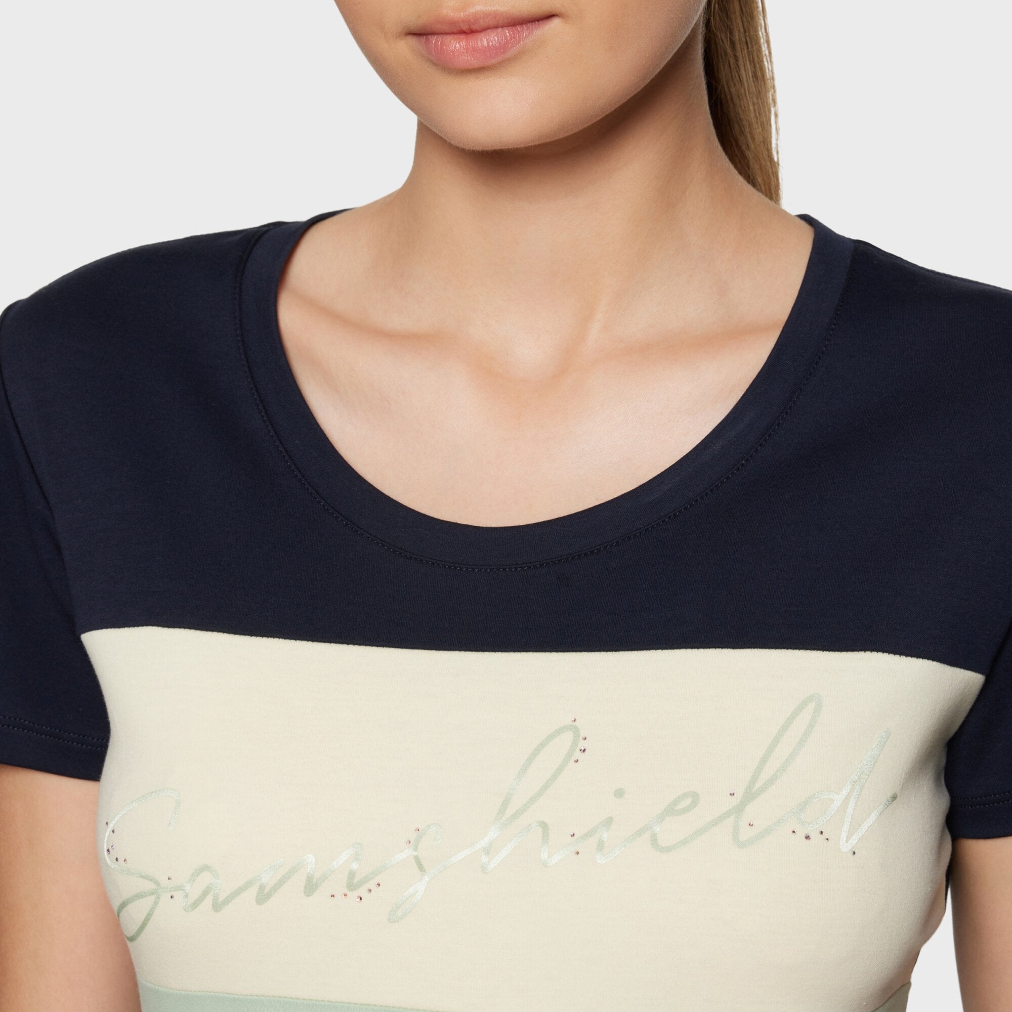 Ladies Alba Crystals T-Shirt | Navy