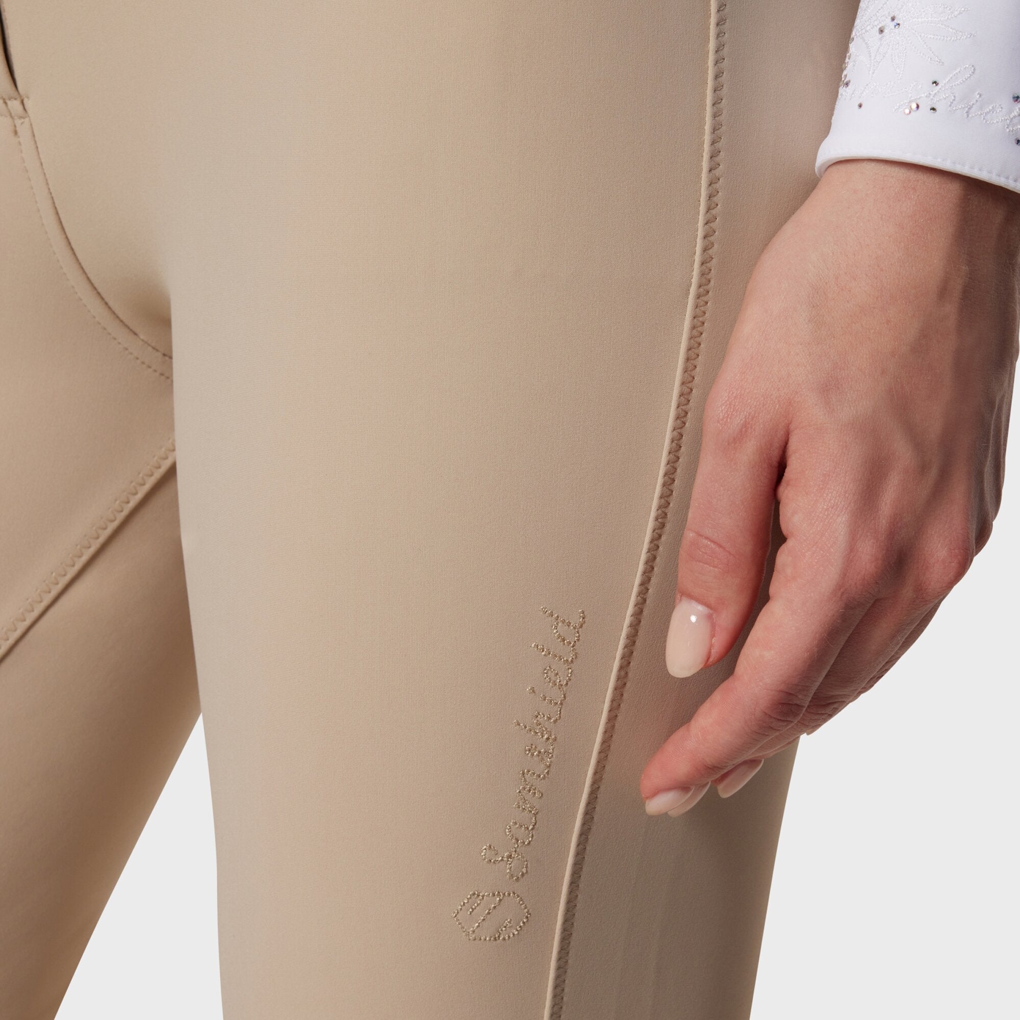 Ladies Chloe Crystal Breeches | Medium Rise | Knee Grip | Sand