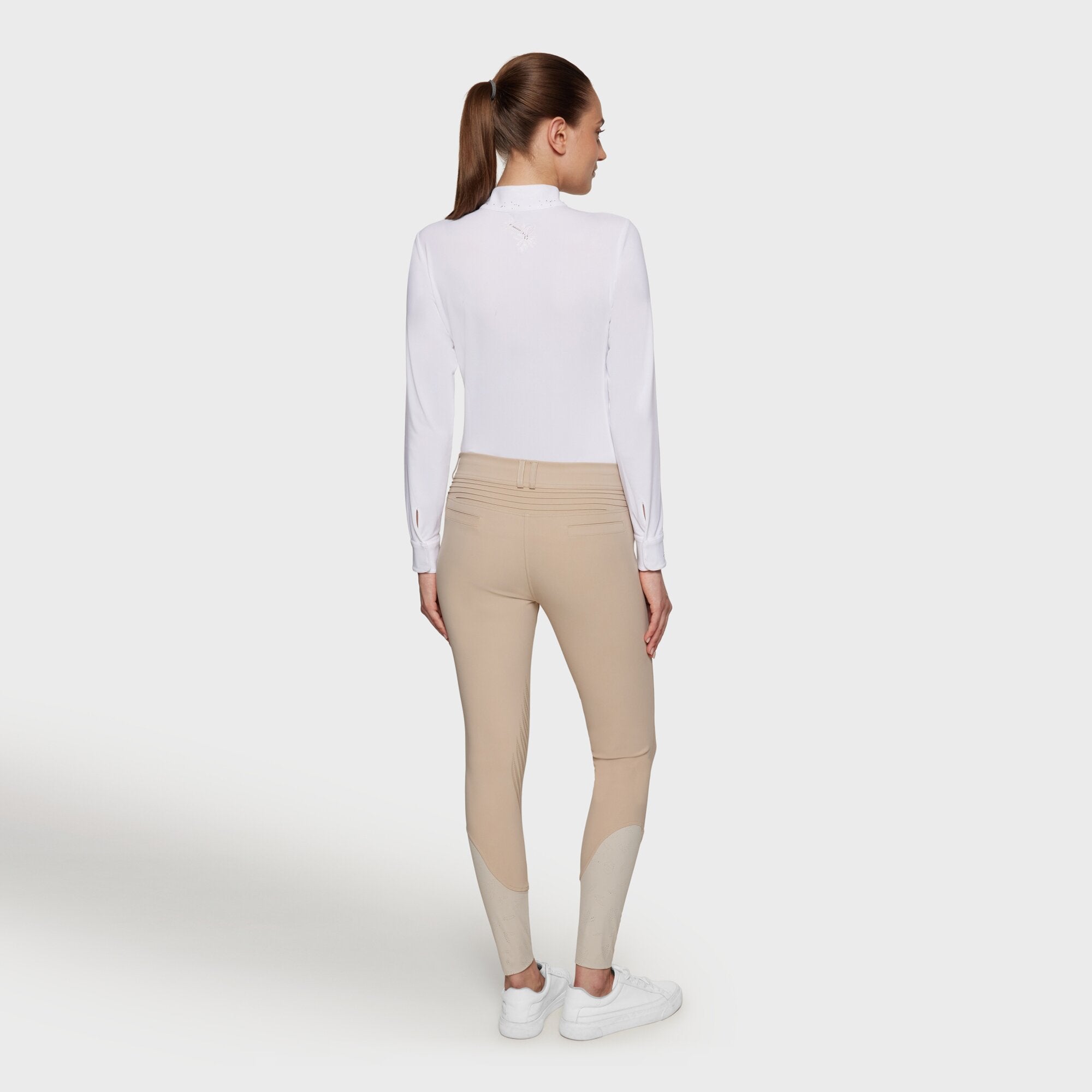 Ladies Chloe Crystal Breeches | Medium Rise | Knee Grip | Sand