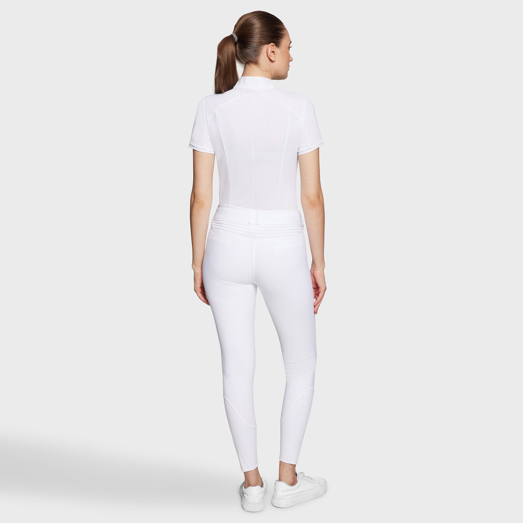 Ladies Chloe Crystal Breeches | Medium Rise | Knee Grip | White