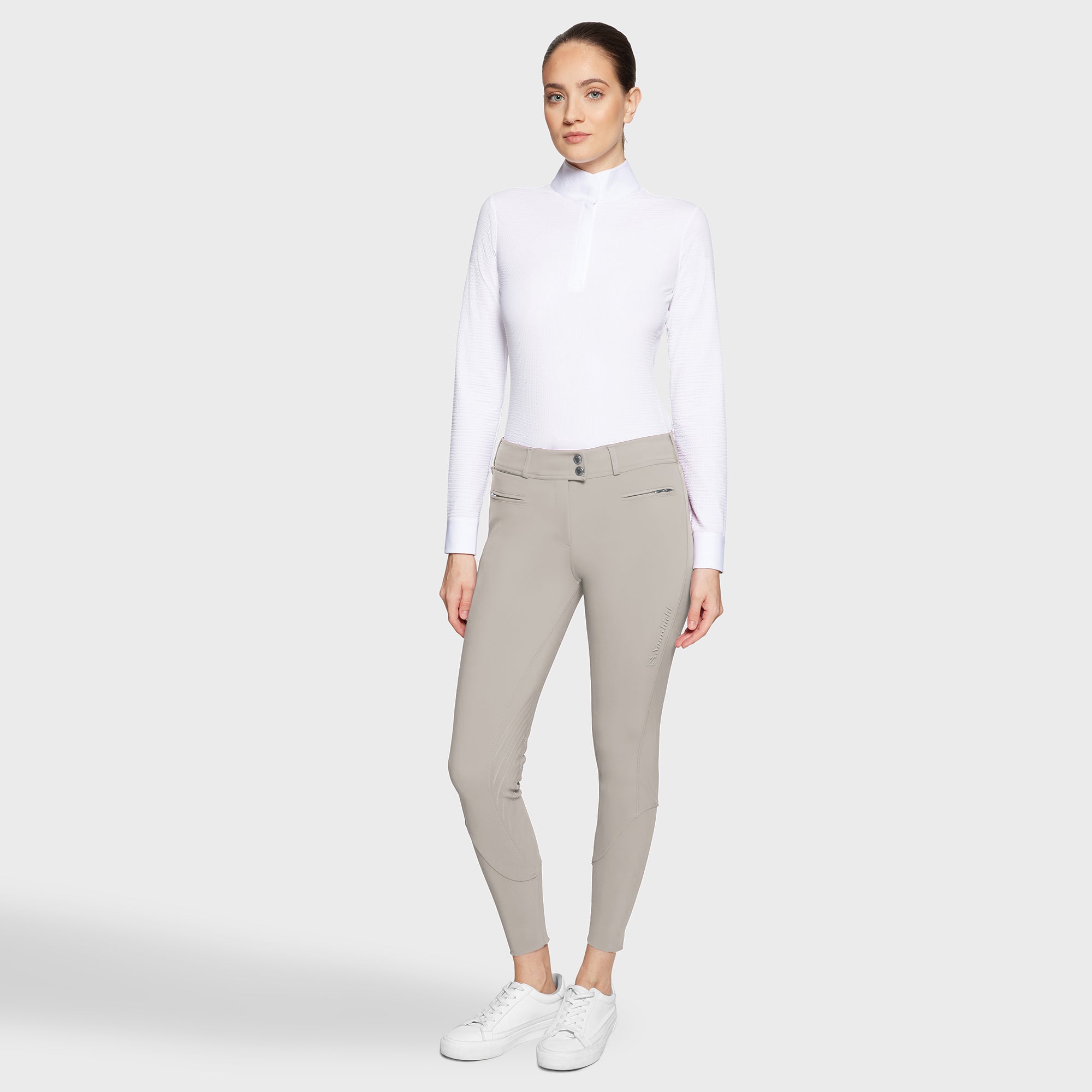 Ladies Chloe Breeches | Medium Rise | Knee Grip | Beige