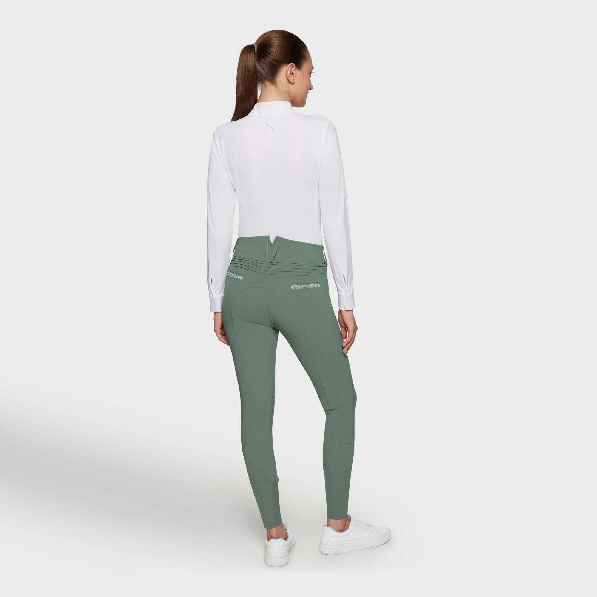 Ladies Clara Nova Breeches | High Rise | Knee Grip | Pistachio