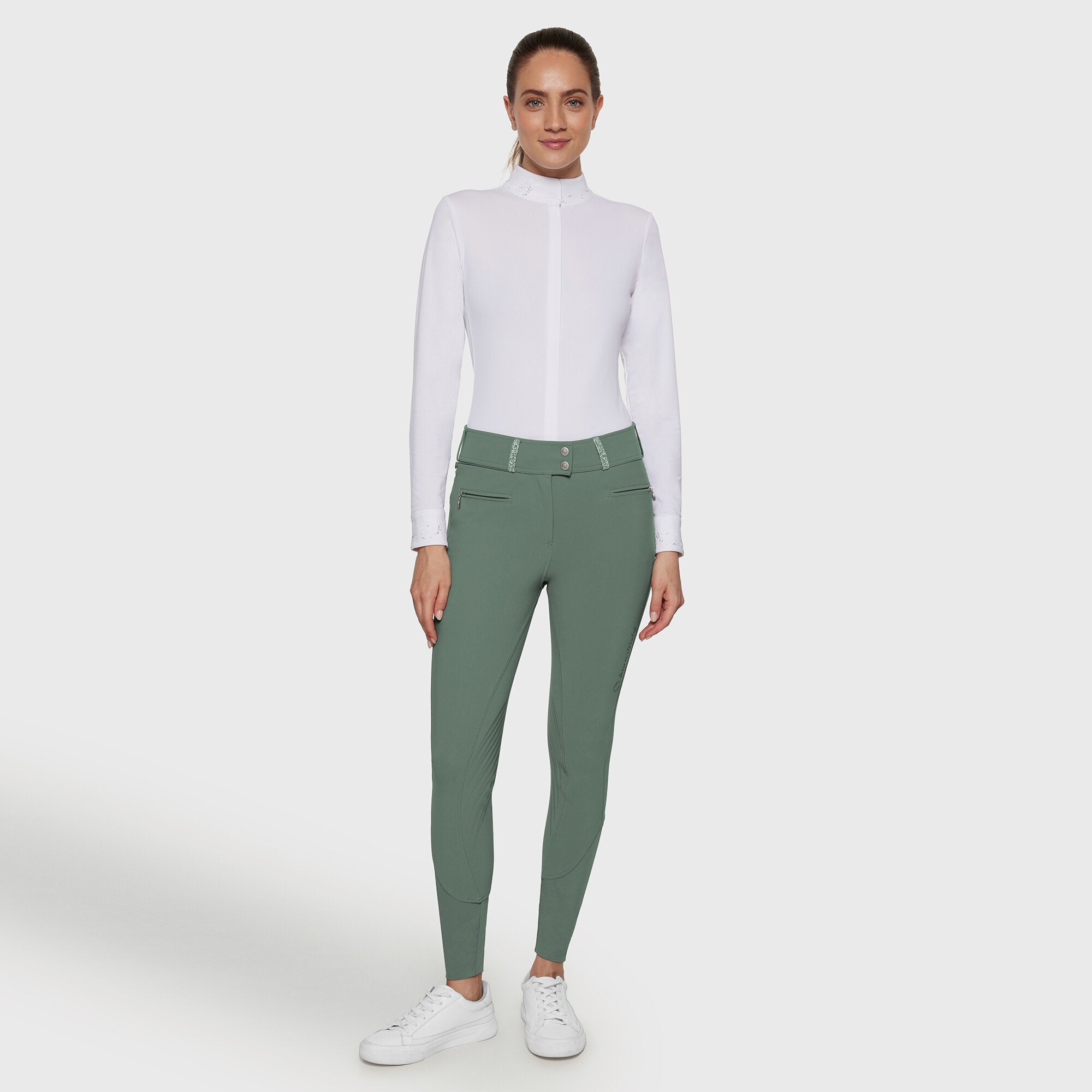 Ladies Clara Nova Breeches | High Rise | Knee Grip | Pistachio