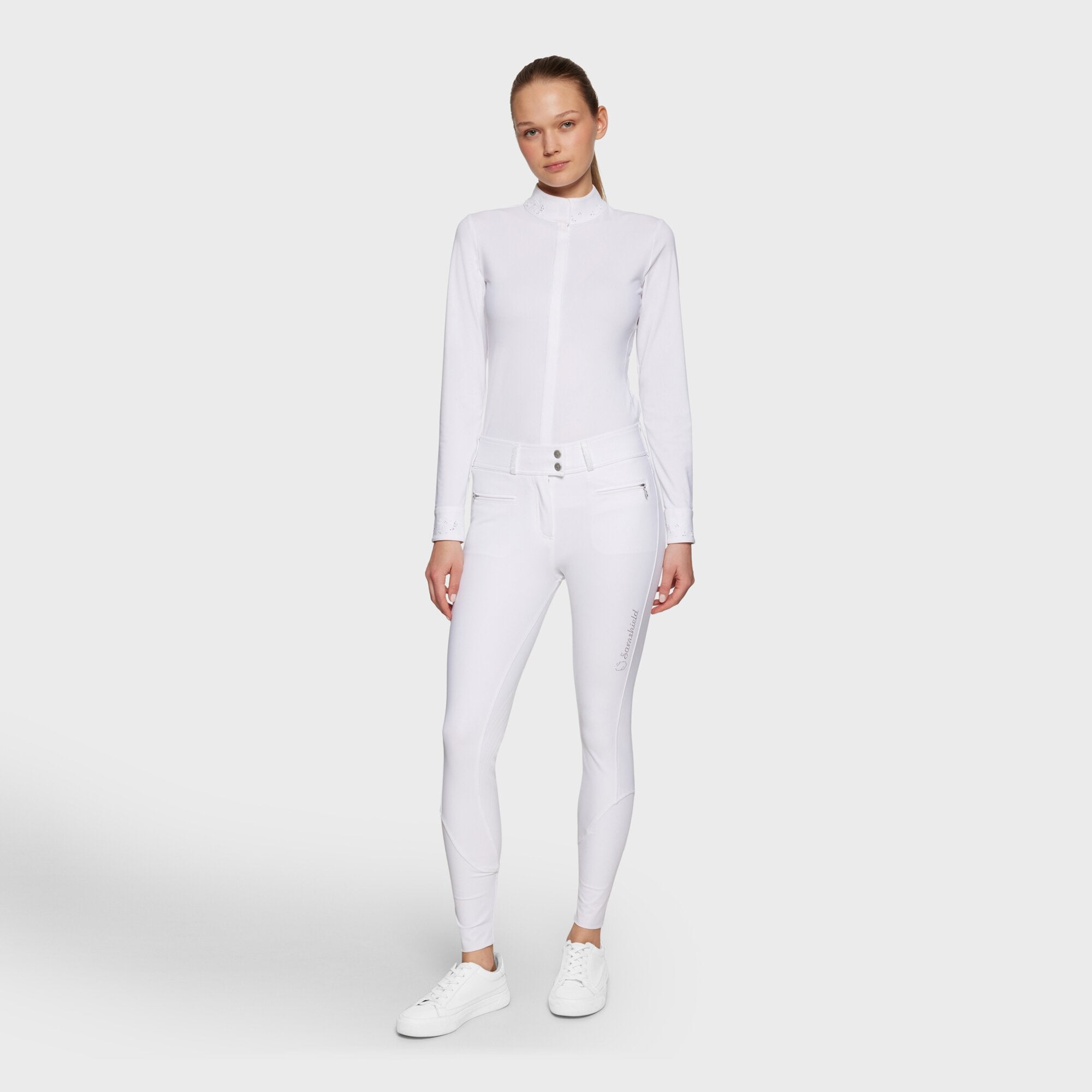 Ladies Clara Nova Breeches | High Rise | Knee Grip | White