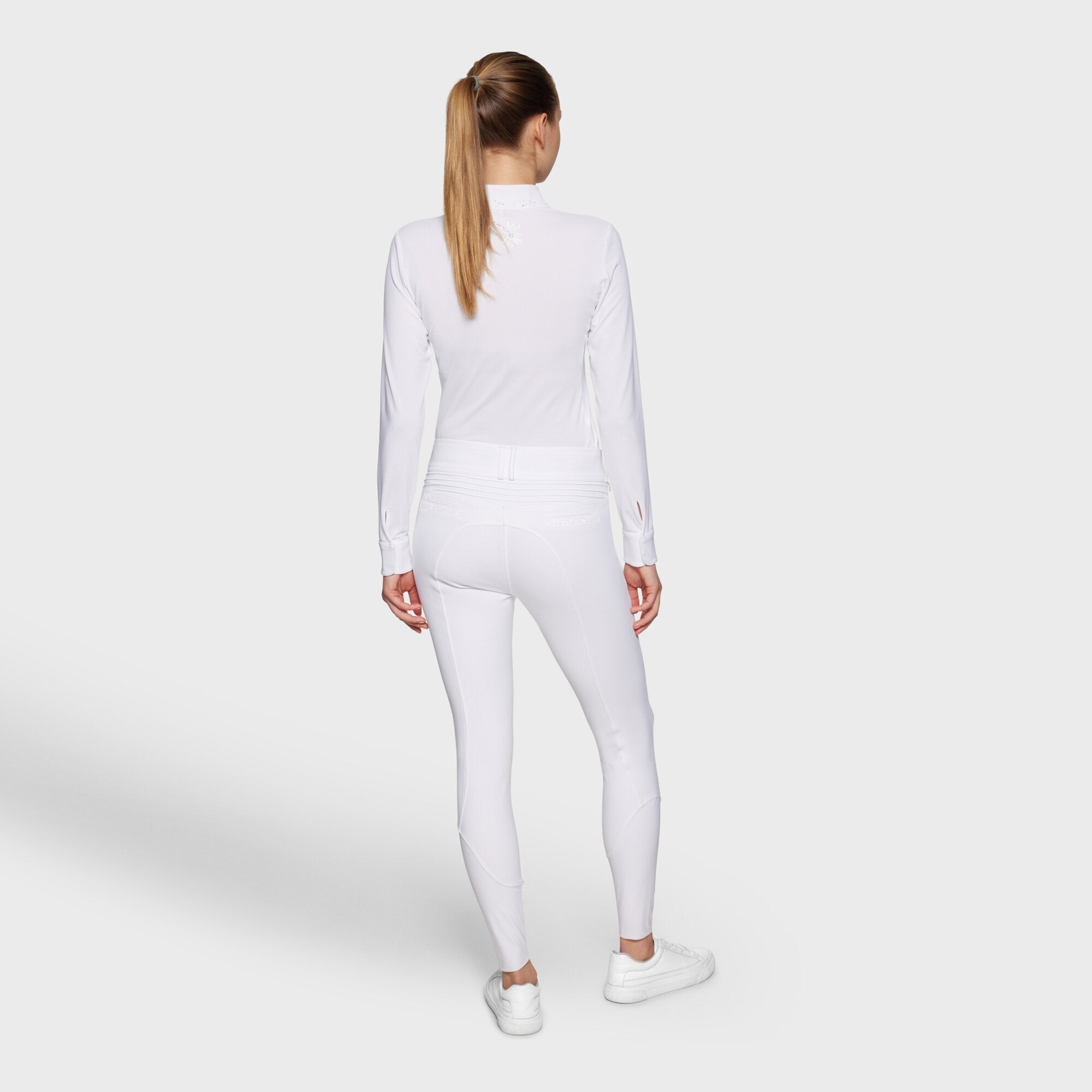 Ladies Clara Premium Breeches | High Rise | Knee Grip | White