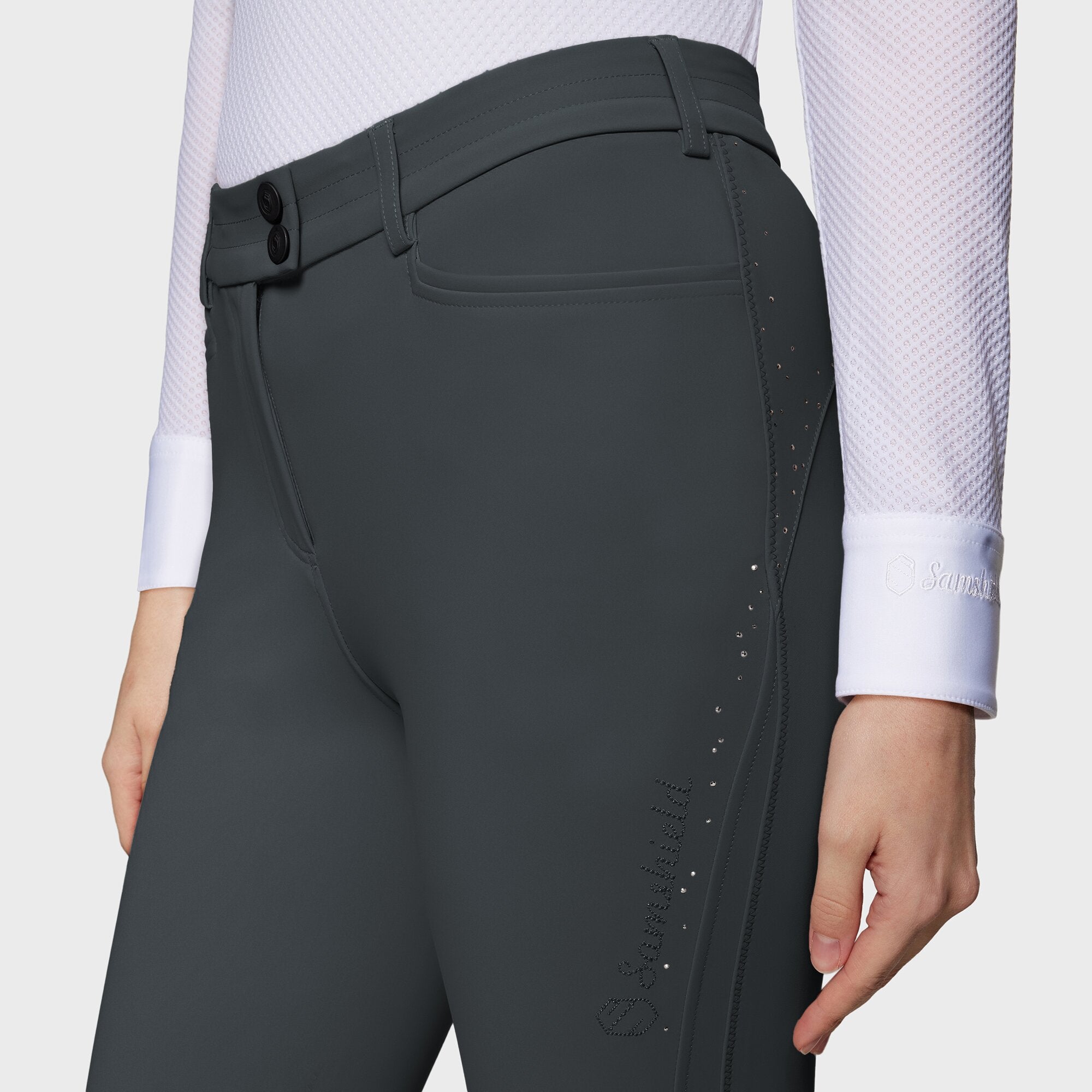 Ladies Dalia Breeches | Medium Rise | Knee Grip | Anthracite