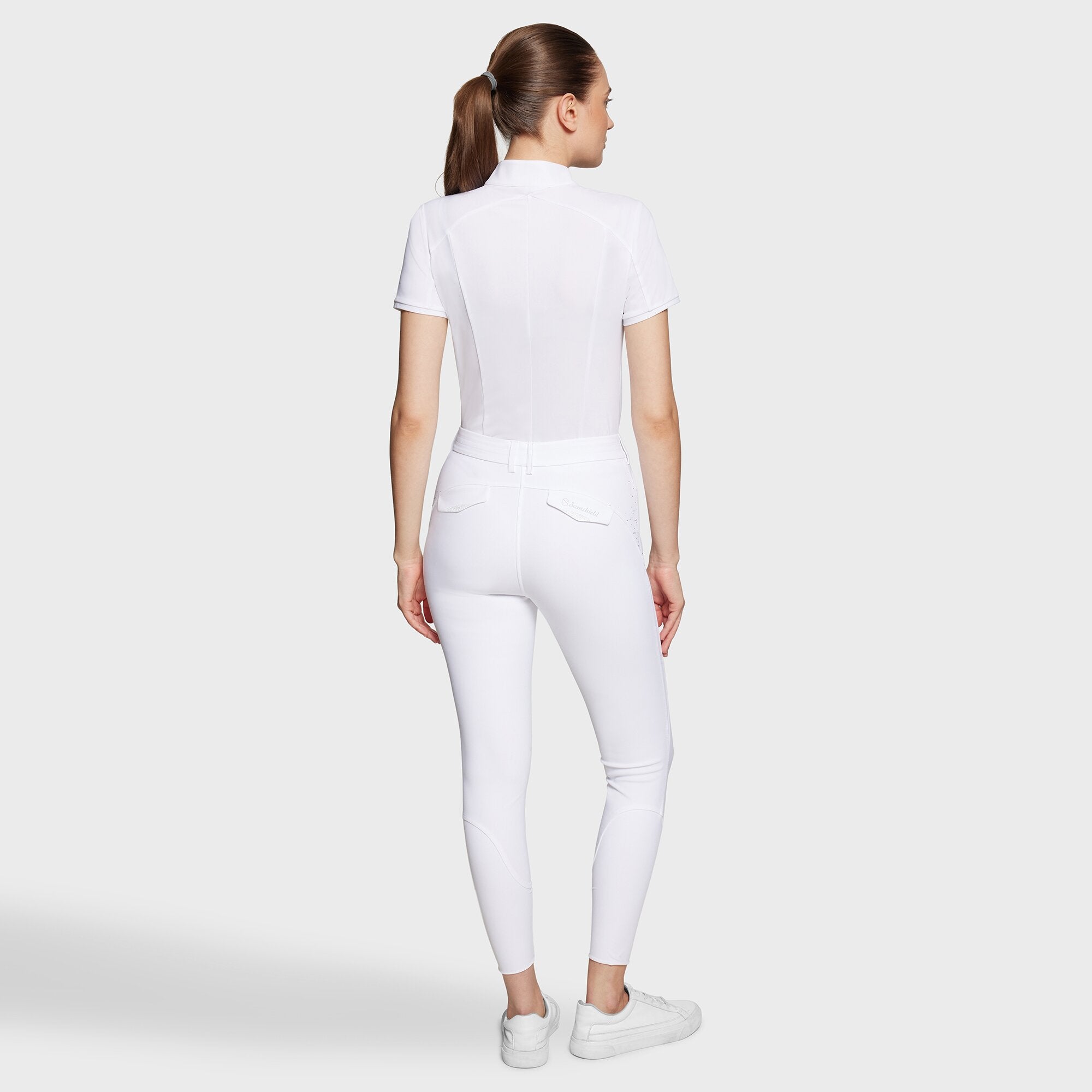 Ladies Dalia Breeches | Medium Rise | Knee Grip | White