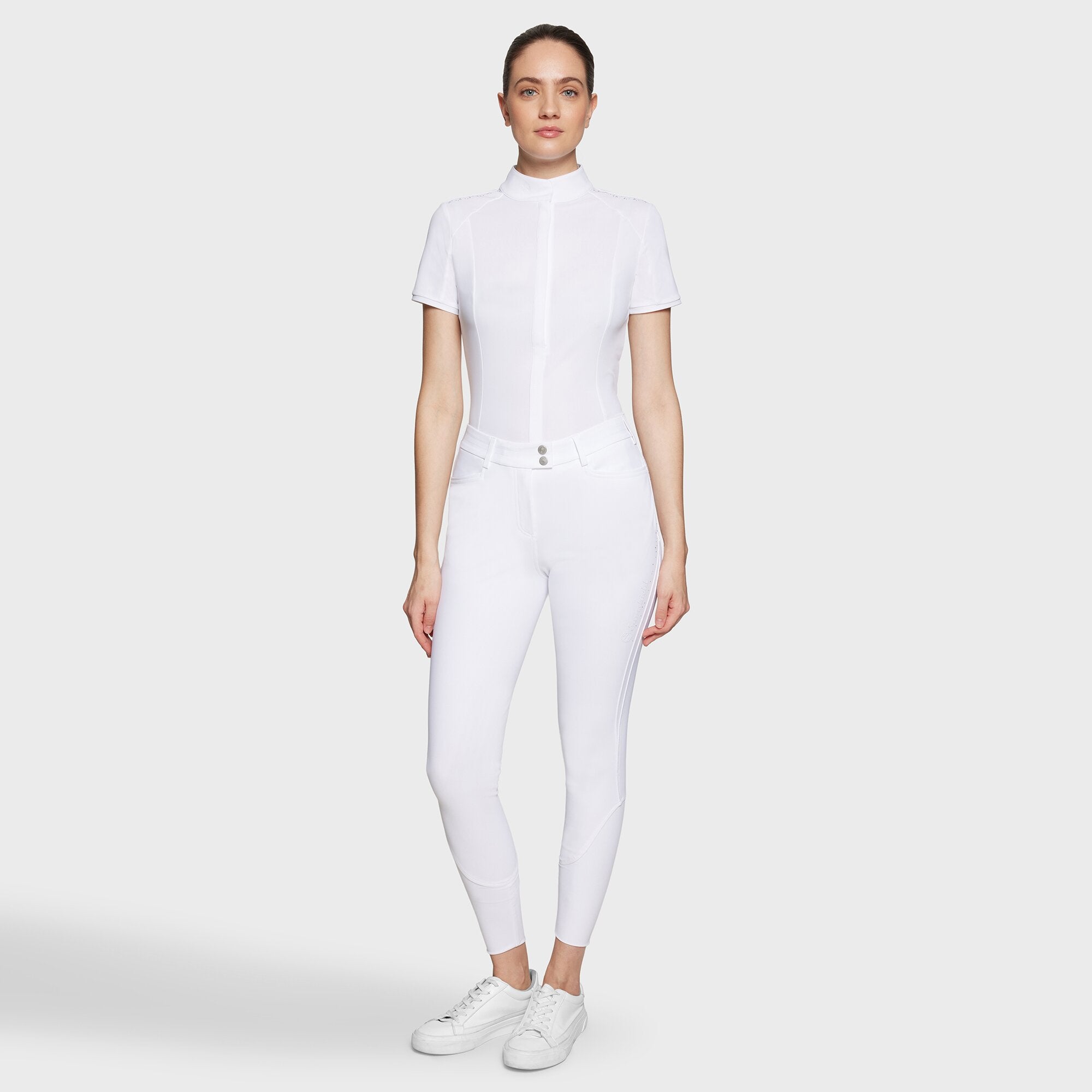 Ladies Dalia Breeches | Medium Rise | Knee Grip | White