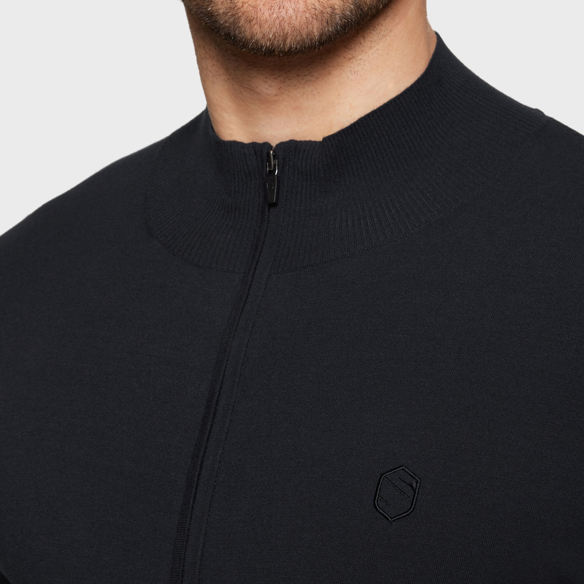 Mens Enzo Half Zip Sweater | Black