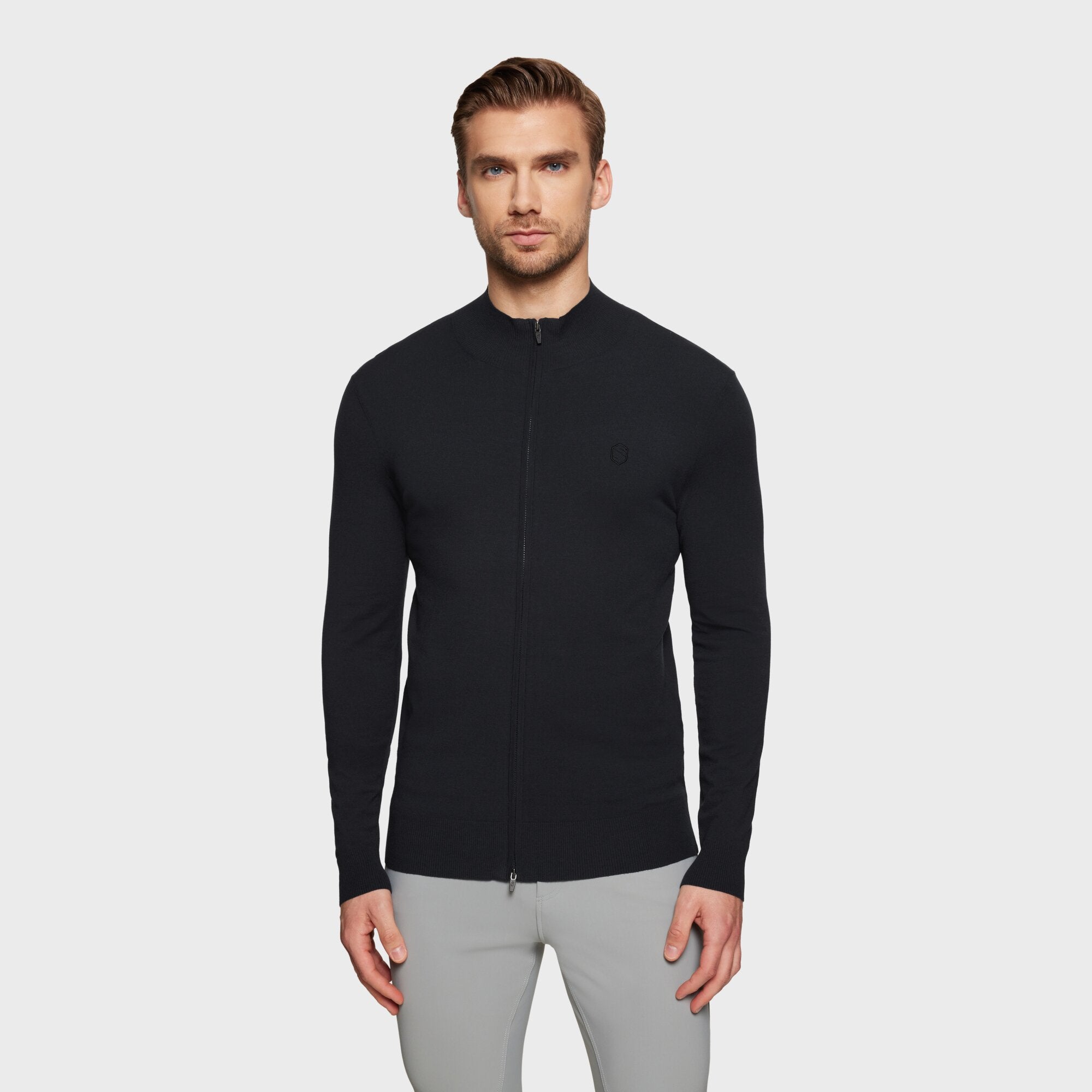Mens Enzo Half Zip Sweater | Black