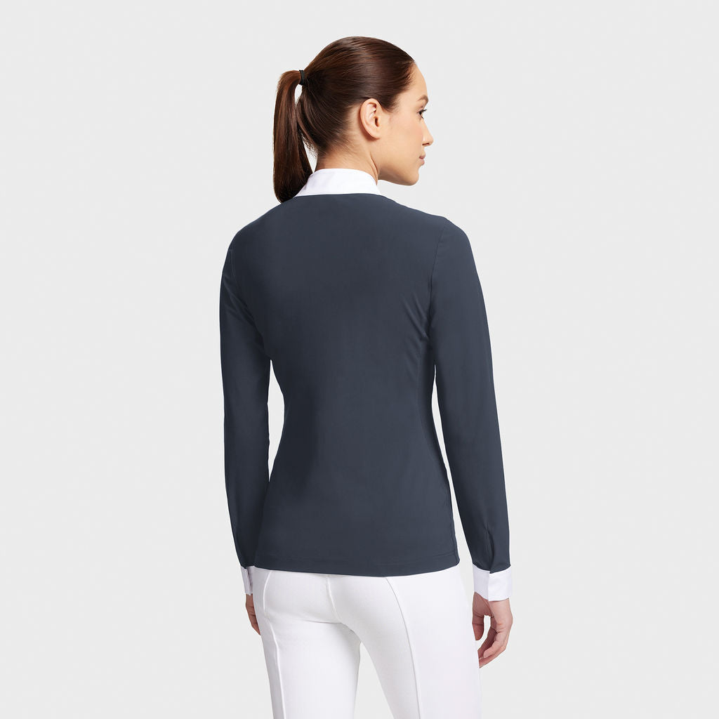 Ladies Julia Premium L/S Show Shirt - Navy (LAST ONE - XX-SMALL)