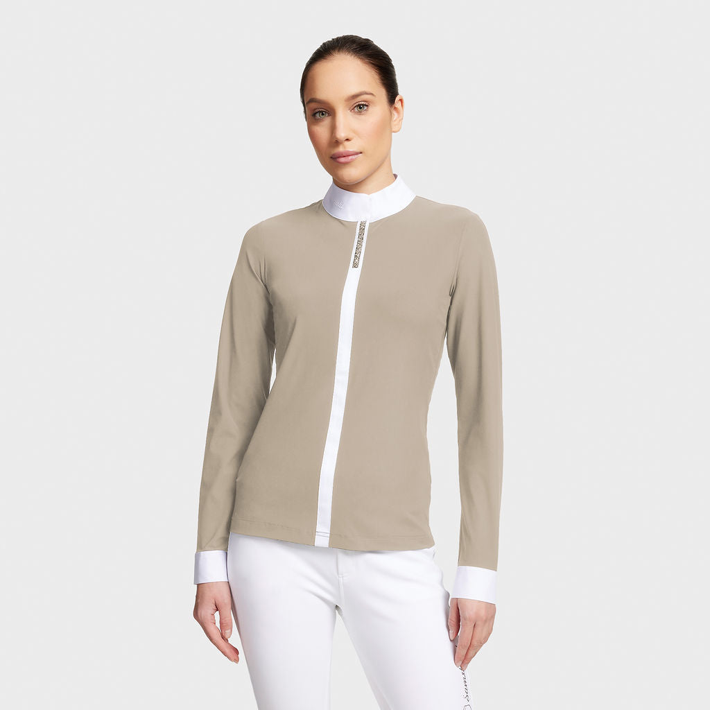 Ladies Julia Premium L/S Show Shirt - Sand (LAST ONE - XX-SMALL)