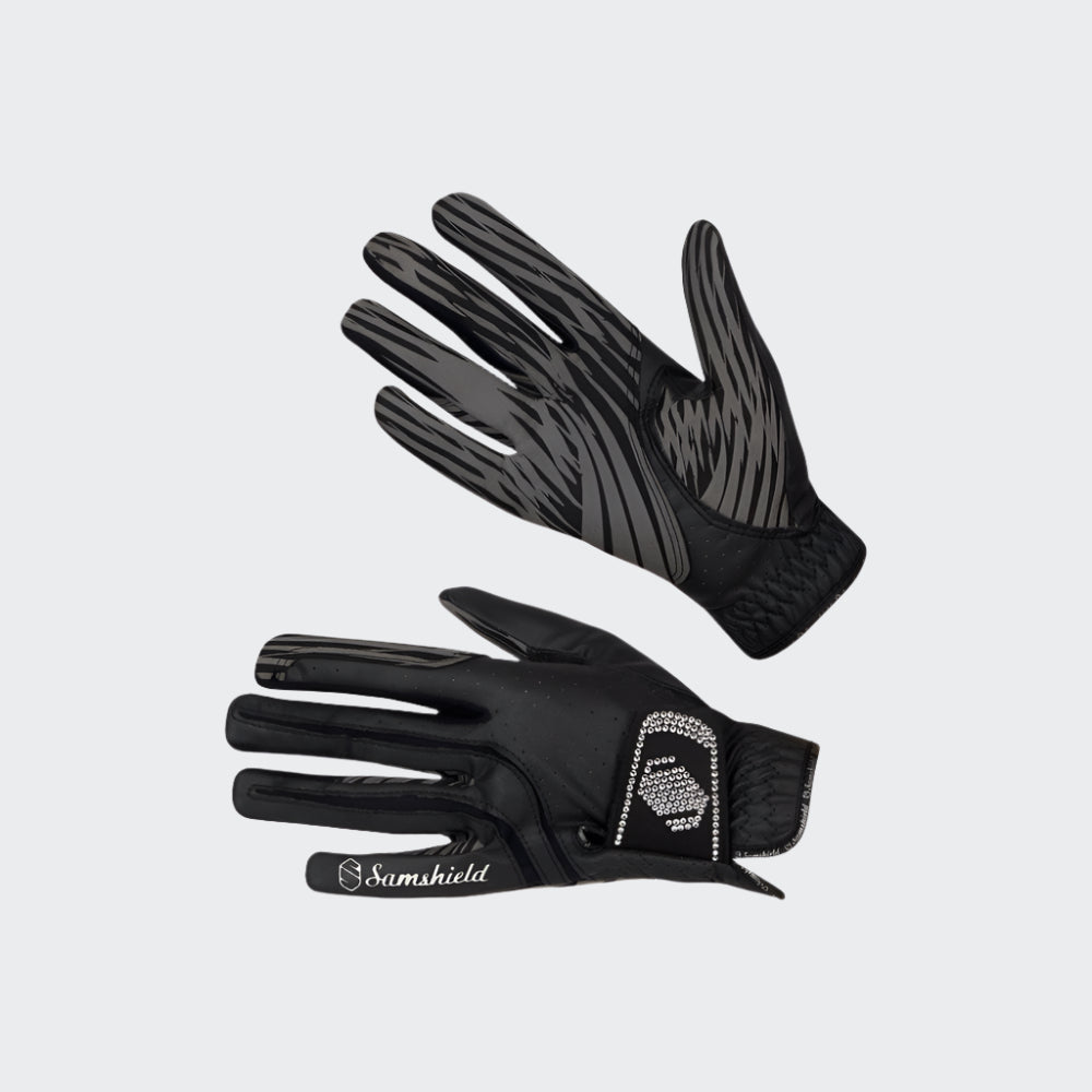 V-Skin Swarovski Gloves | Black