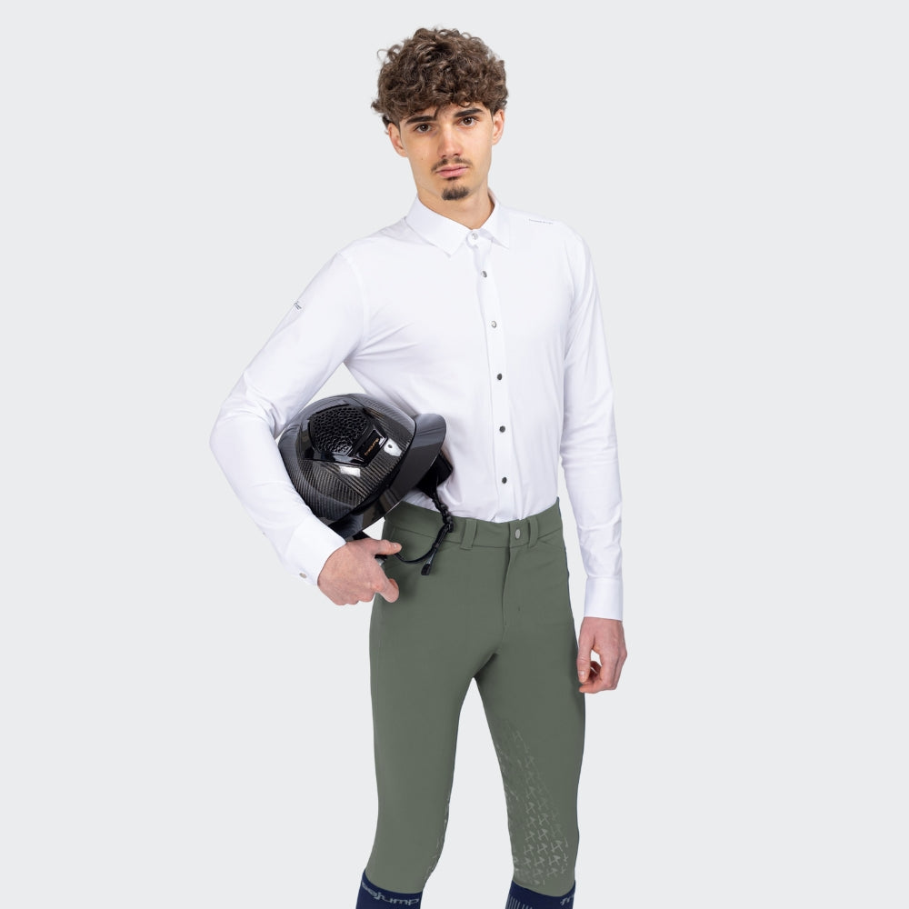 Mens Milo Star Breeches | Knee Grip | Earth Green