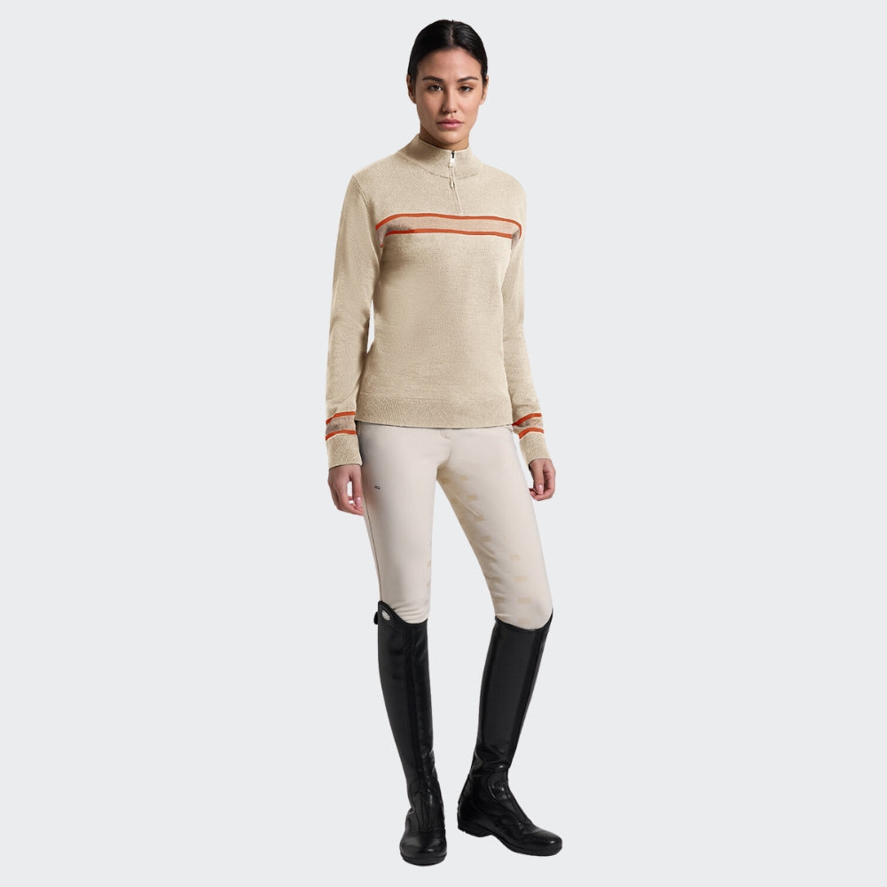 Ladies RG Italy Wool Blend Half Zip Sweater | Sandshell