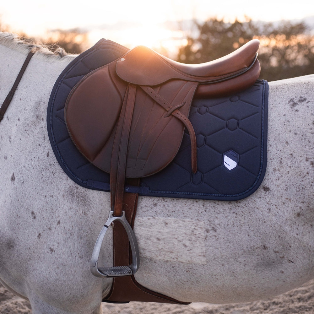 SpineShield Embroidery Jumping Saddle Pad | Navy