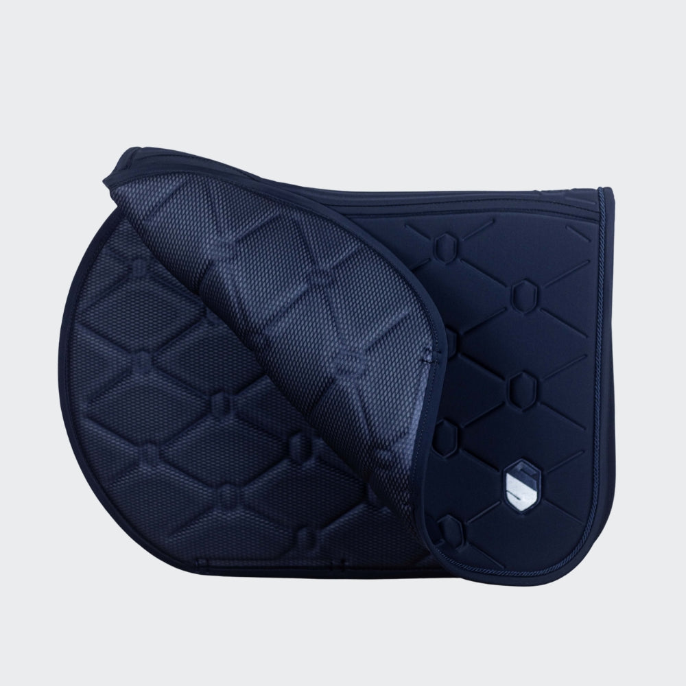 SpineShield Embroidery Jumping Saddle Pad | Navy