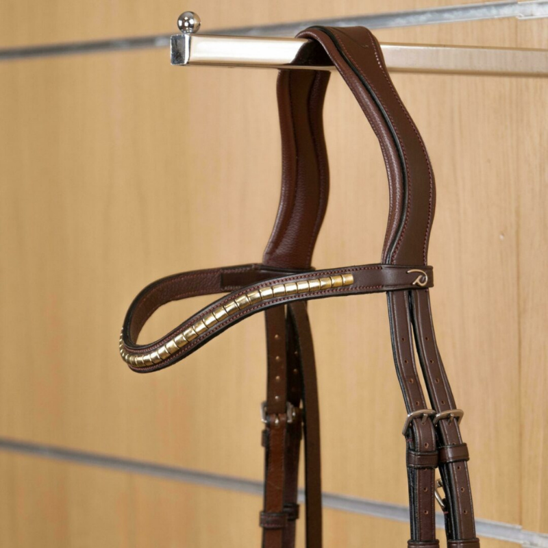 product shot image of the Dressage Brass Clincher V-Shaped Browband