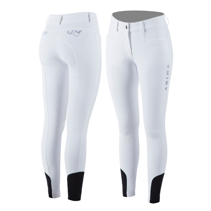 Ladies Netflis Medium Rise Breeches | White