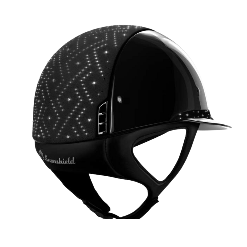 product shot image of the Custom Aztec Miss Shield Shadowglossy With Top & Frontal Band - Black